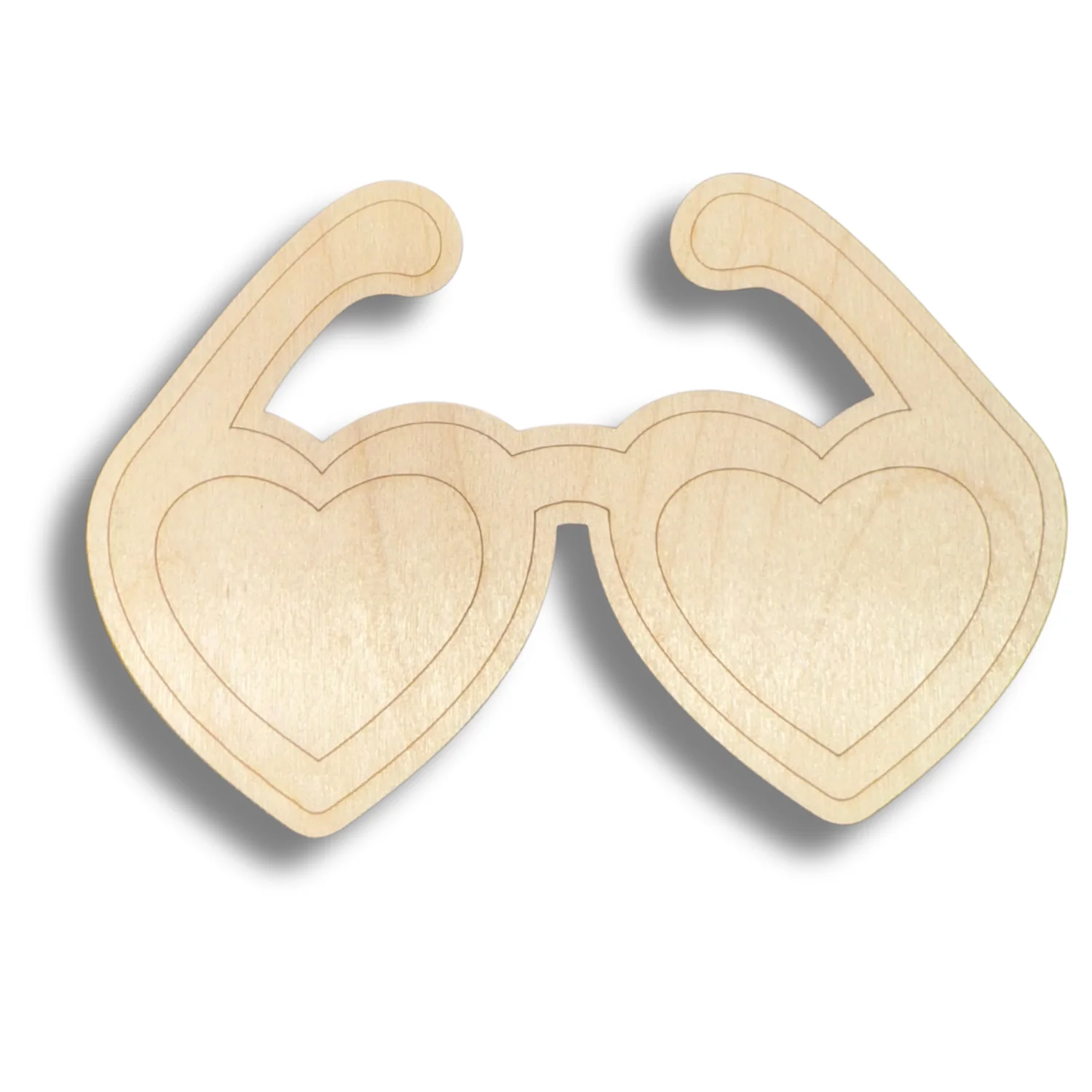 Unfinished Wood Etched Heart Glasses Shape | Paint By Line Crafts | up to 30" DIY - Image 2