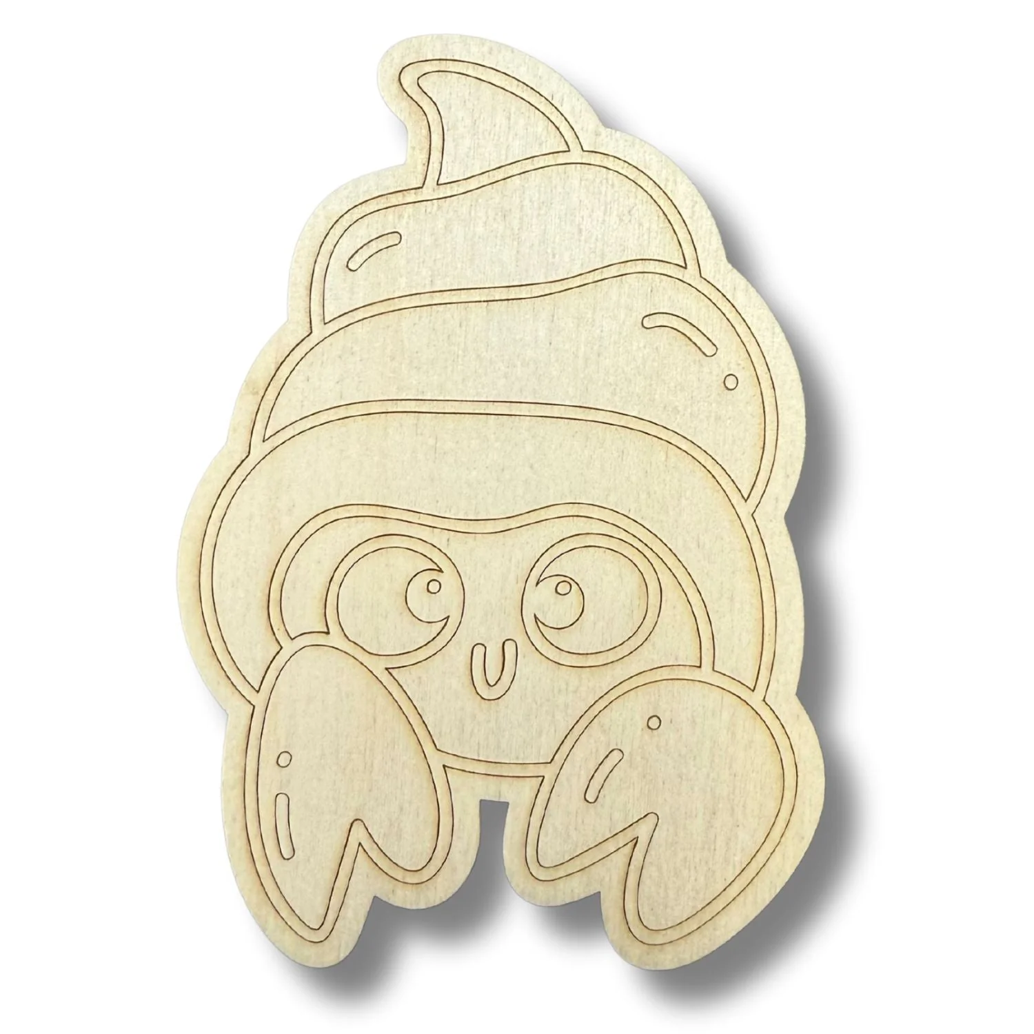 Unfinished Wood Etched Hermit Crab Shape | Paint By Line Crafts | up to 30" DIY - Image 2