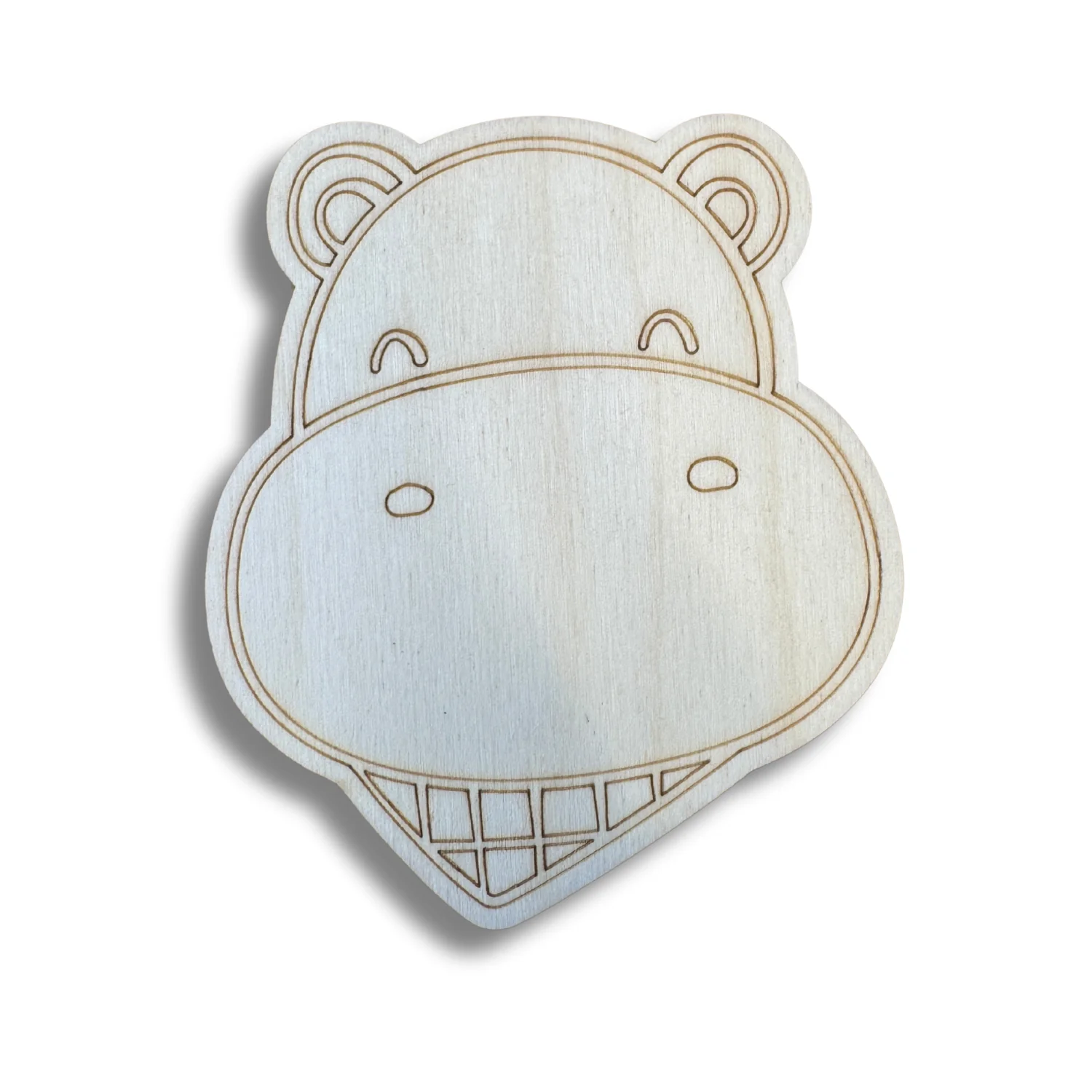 Unfinished Wood Etched Hippo Head Shape | Paint By Line Crafts | up to 30" DIY - Image 2