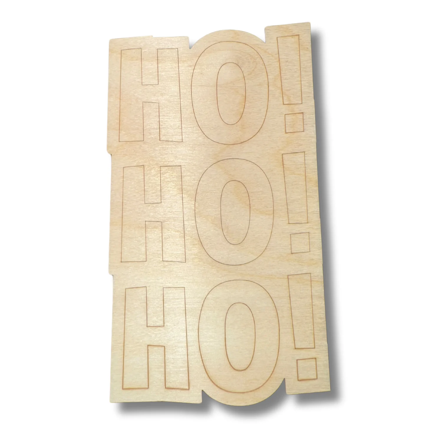 Unfinished Wood Etched HO HO HO Shape | Paint By Line Crafts | up to 30" DIY - Image 2