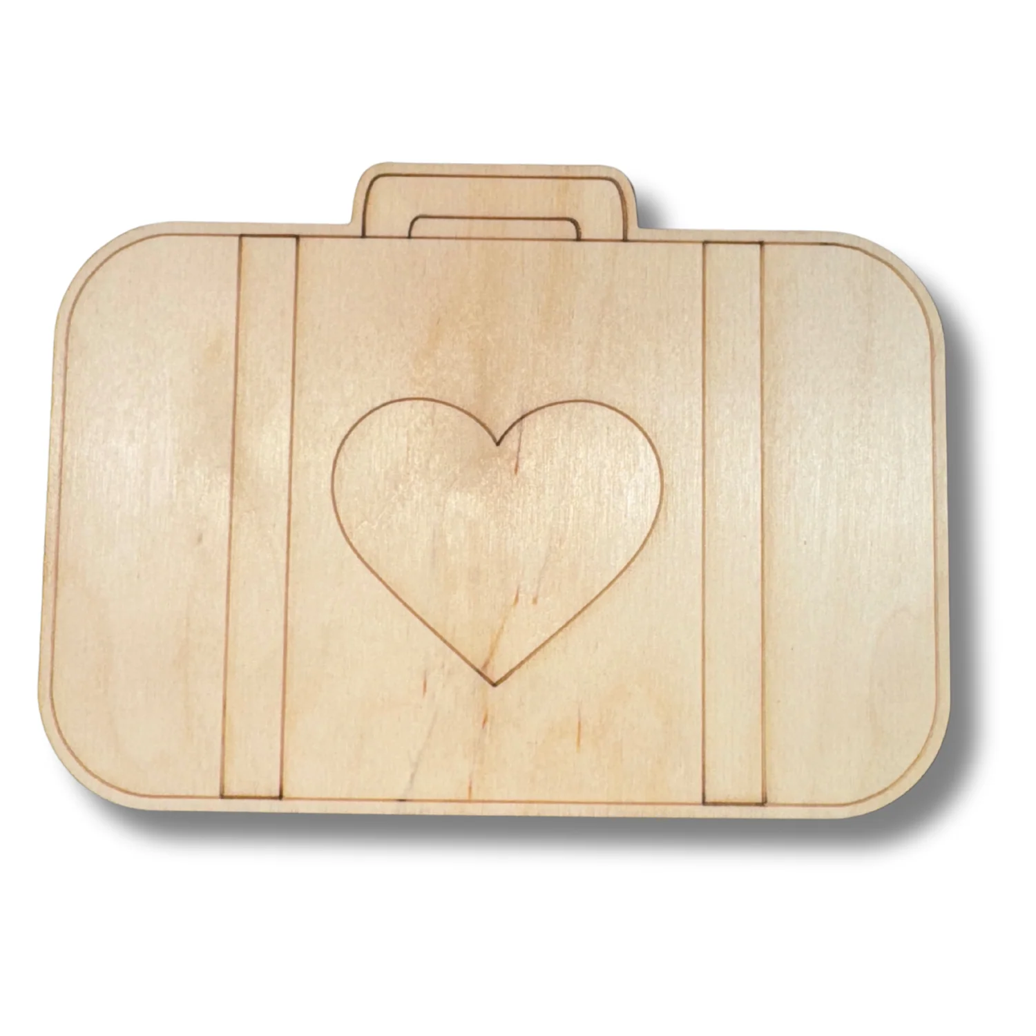Unfinished Wood Etched Honeymoon Luggage Shape | Paint By Line Crafts | up to 30" DIY - Image 2