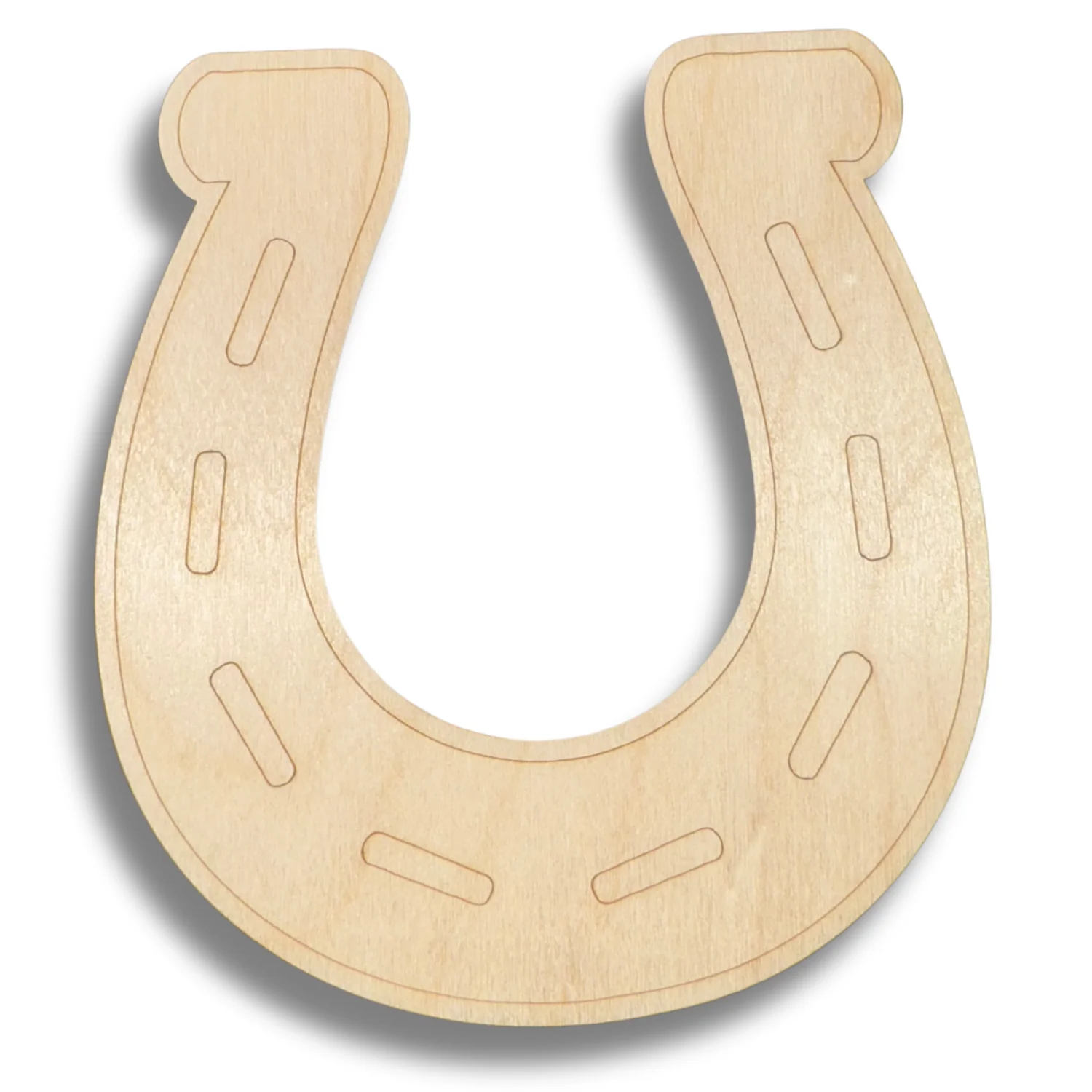 Unfinished Wood Etched Horseshoe Shape | Paint By Line Crafts | up to 30" DIY - Image 2