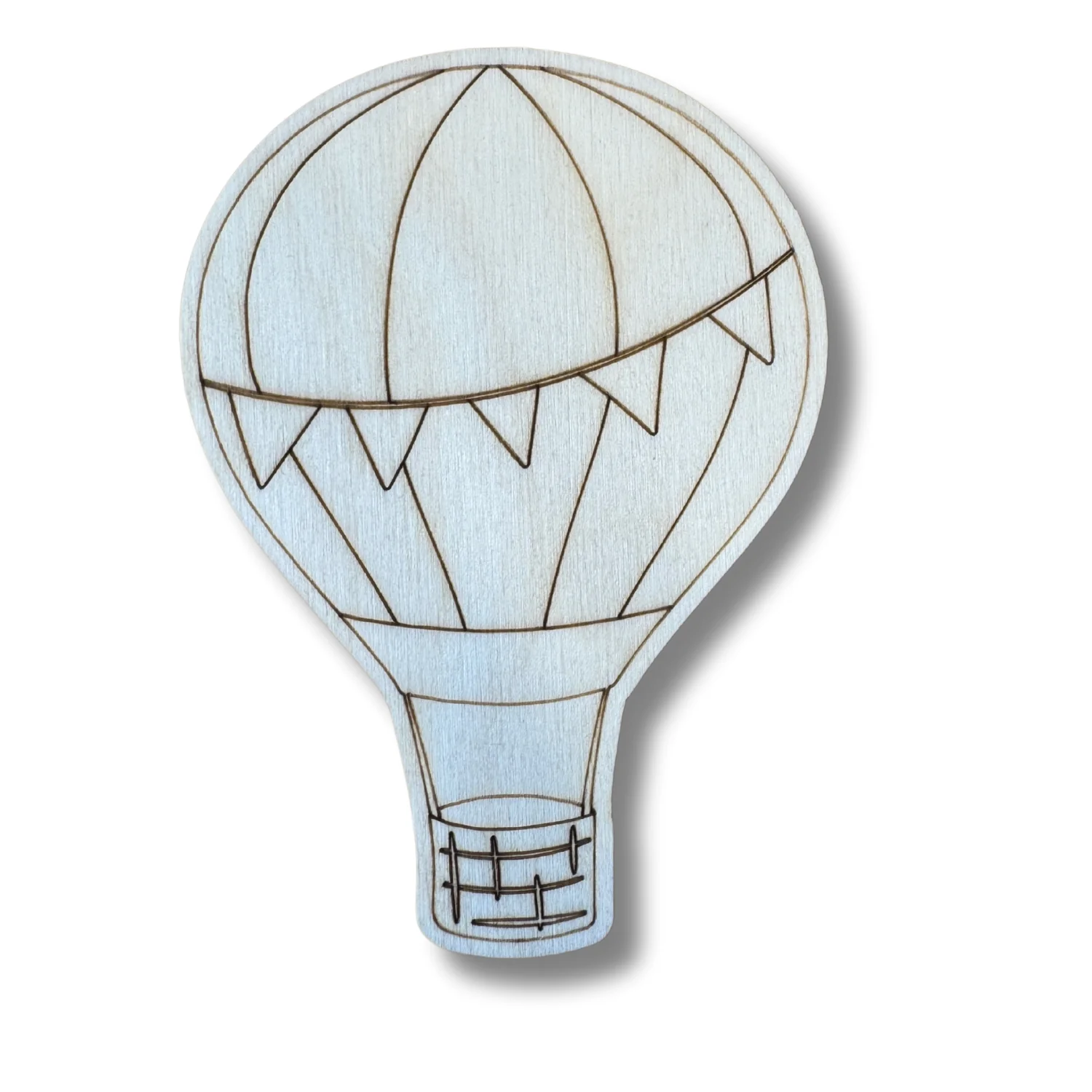 Unfinished Wood Etched Hot Air Balloon Shape | Paint By Line Crafts | up to 30" DIY - Image 2