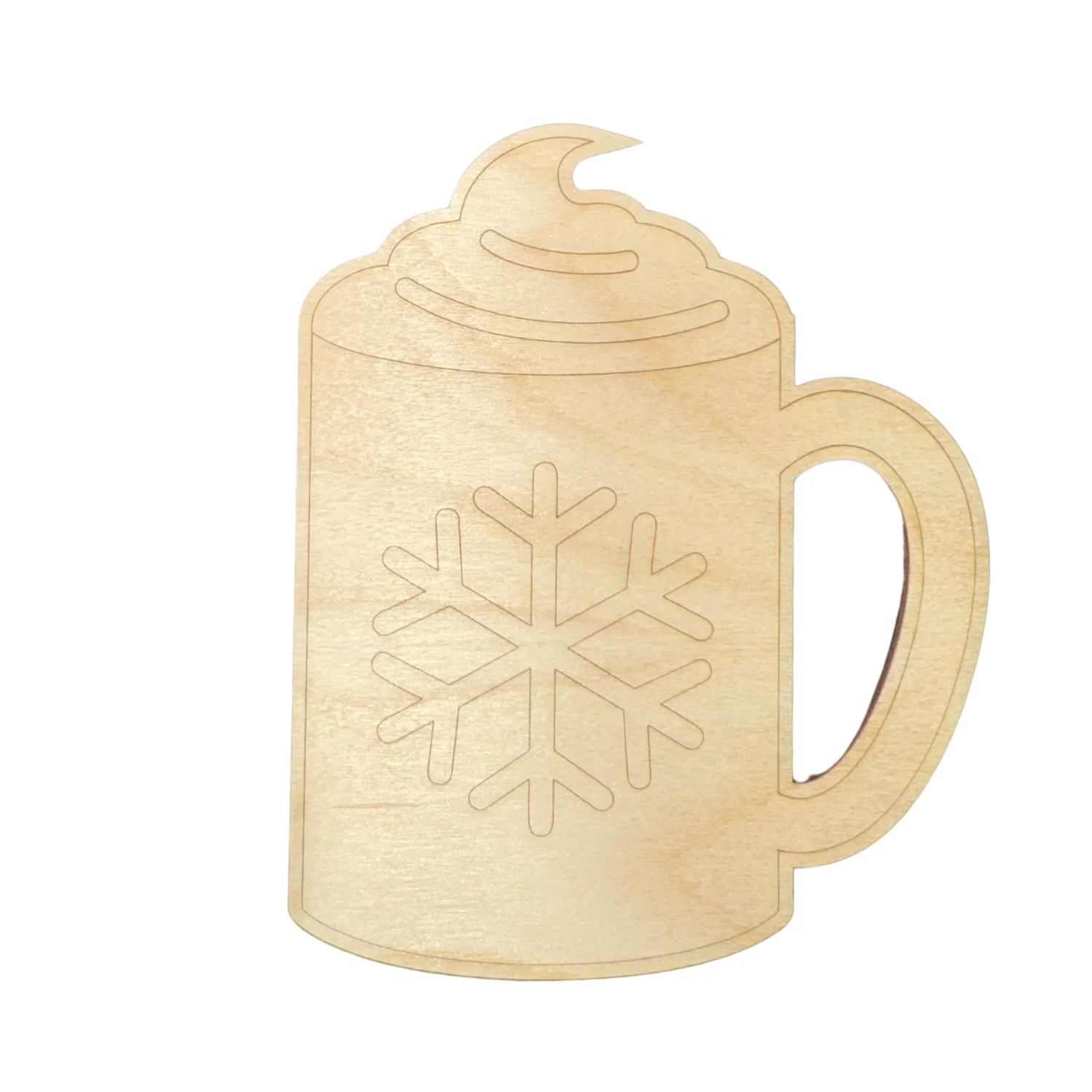 Unfinished Wood Etched Hot Chocolate Shape | Paint By Line Crafts | up to 30" DIY - Image 2