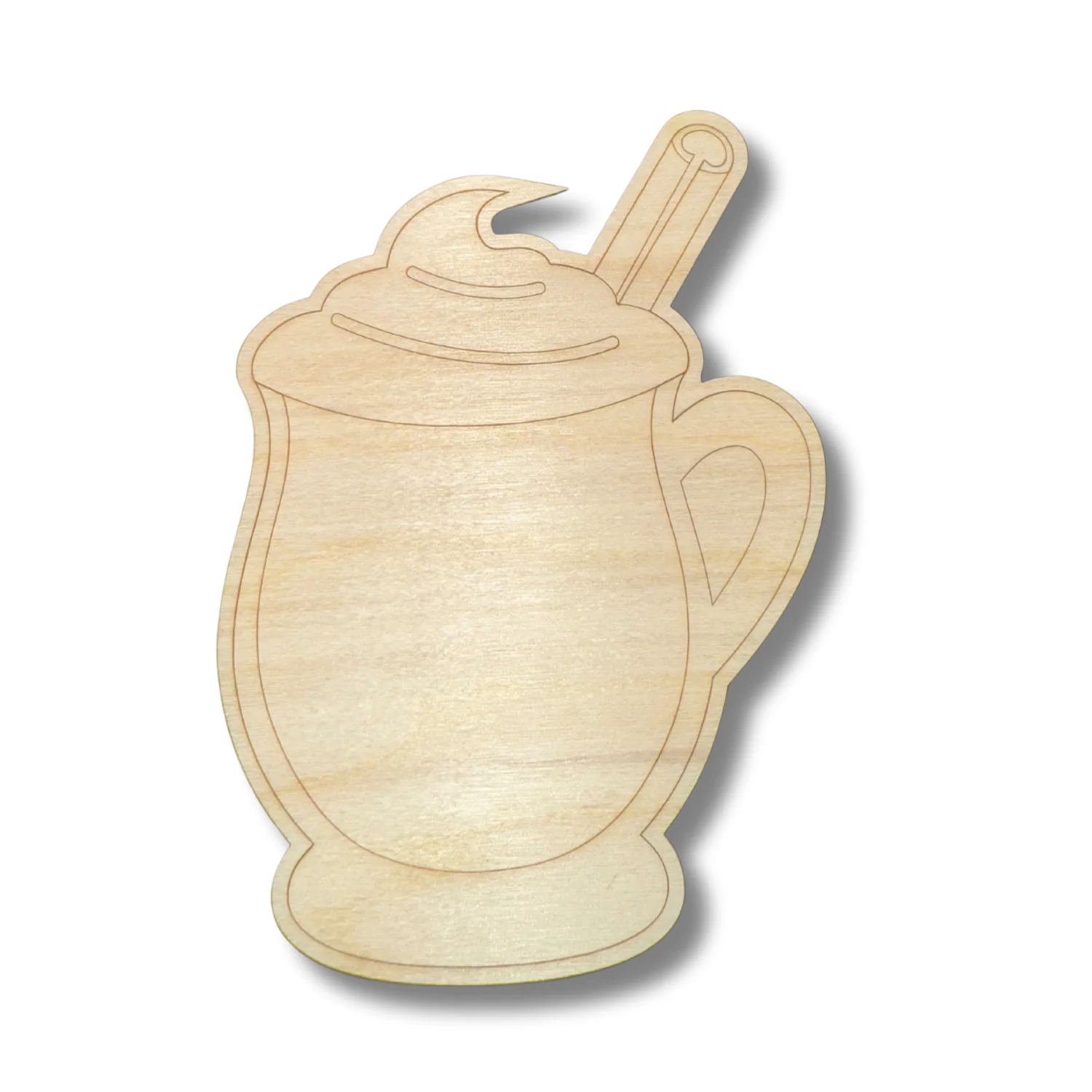 Unfinished Wood Etched Hot Cider Shape | Paint By Line Crafts | up to 30" DIY - Image 2