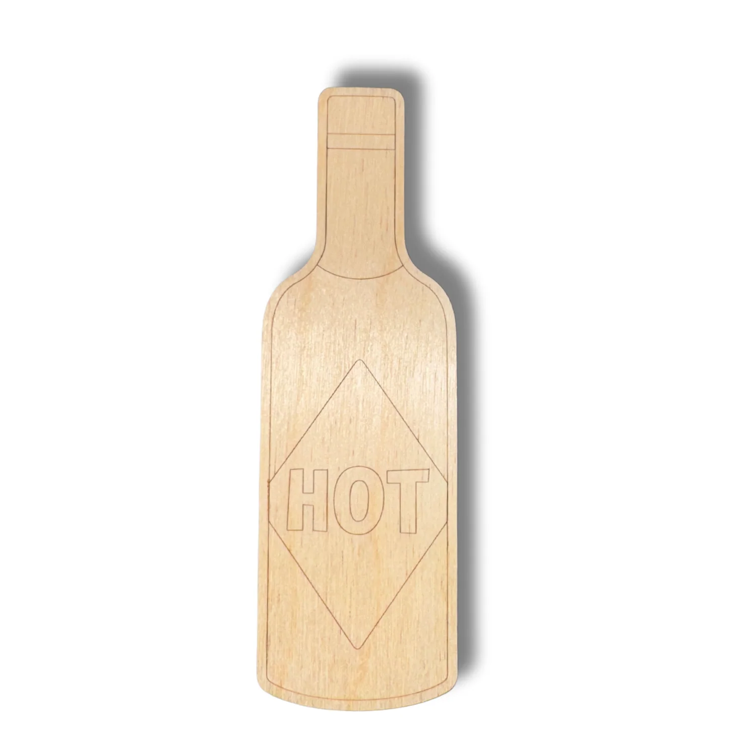 Unfinished Wood Etched Hot Sauce Shape | Paint By Line Crafts | up to 30" DIY - Image 2