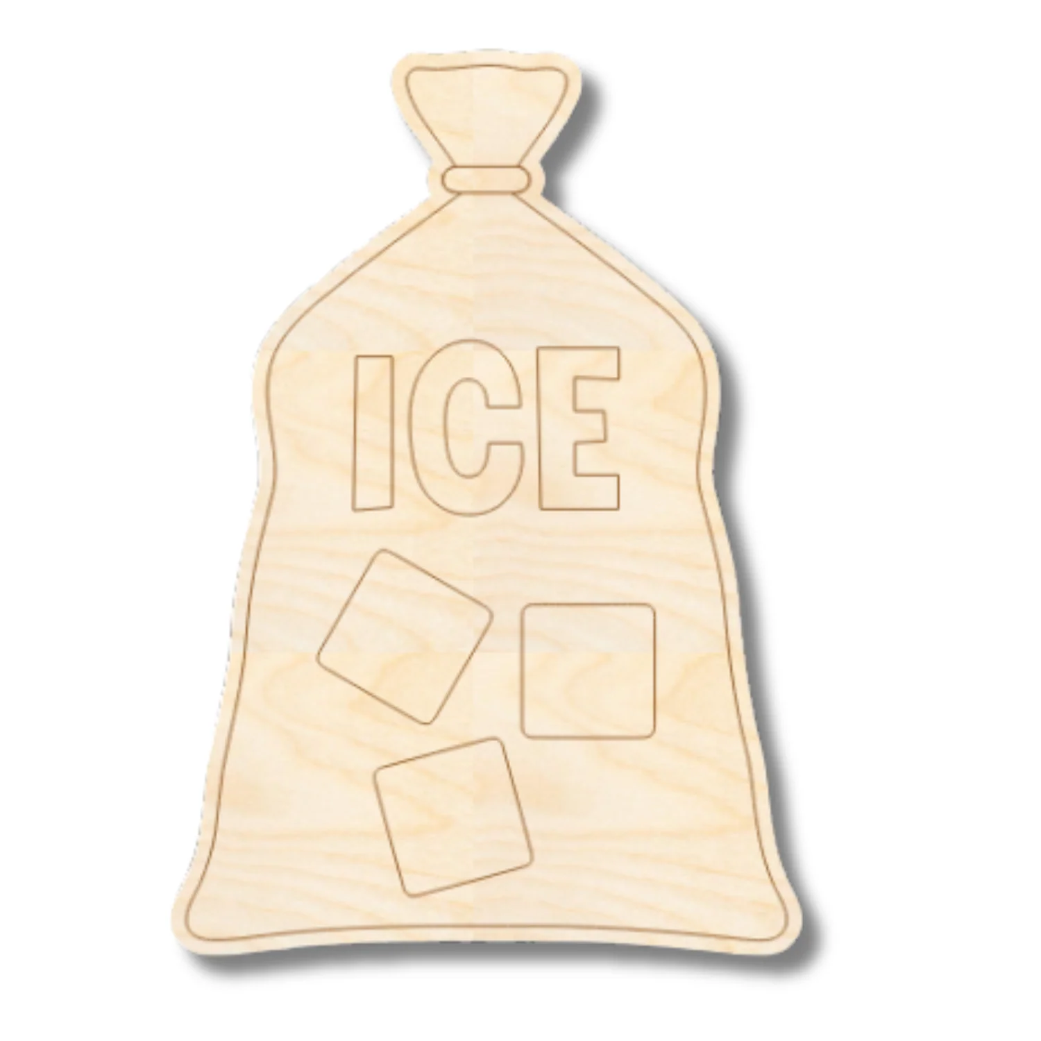 Unfinished Wood Etched Ice Bag Shape | Paint By Line Crafts | up to 30" DIY