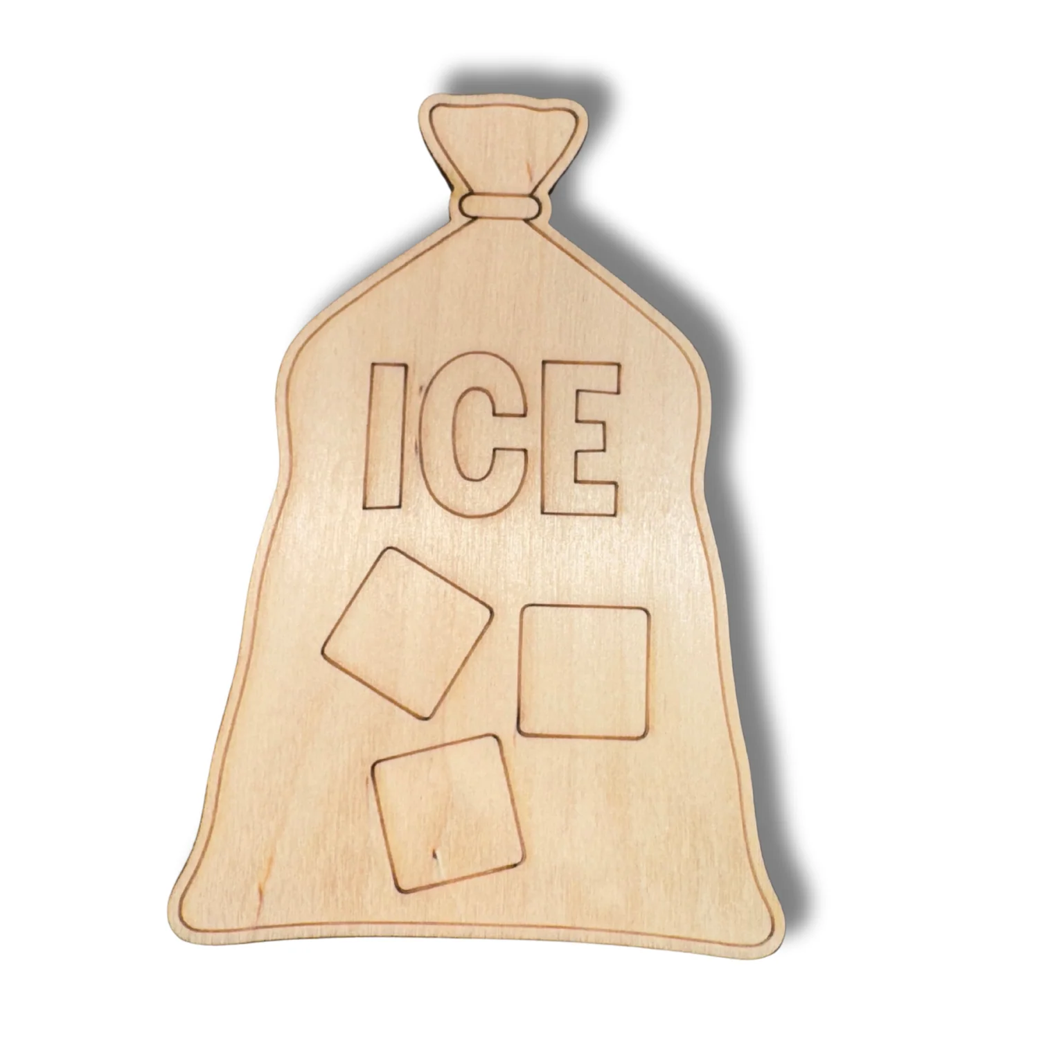Unfinished Wood Etched Ice Bag Shape | Paint By Line Crafts | up to 30" DIY - Image 2