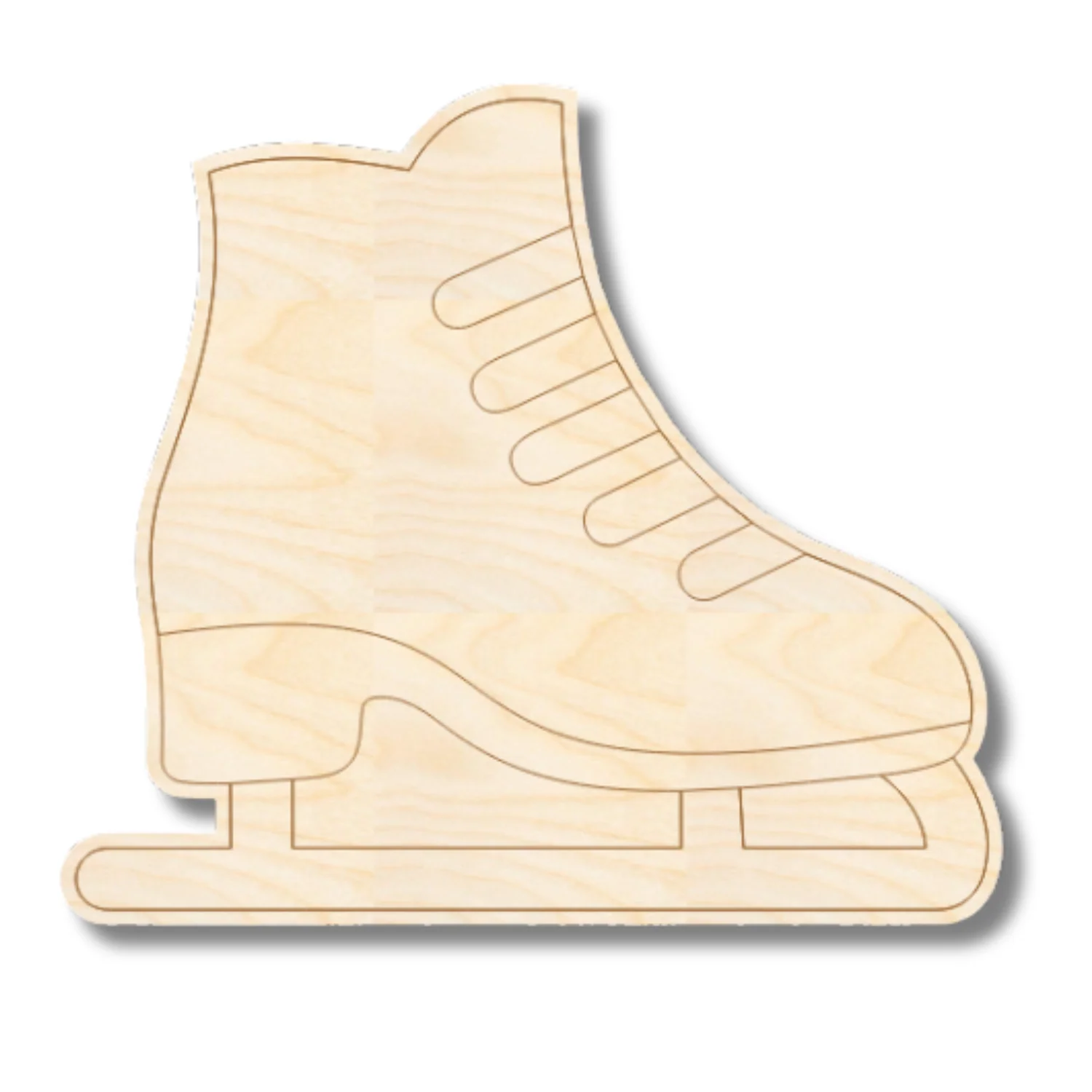 Unfinished Wood Etched Ice Skate Shape | Paint By Line Crafts | up to 30" DIY