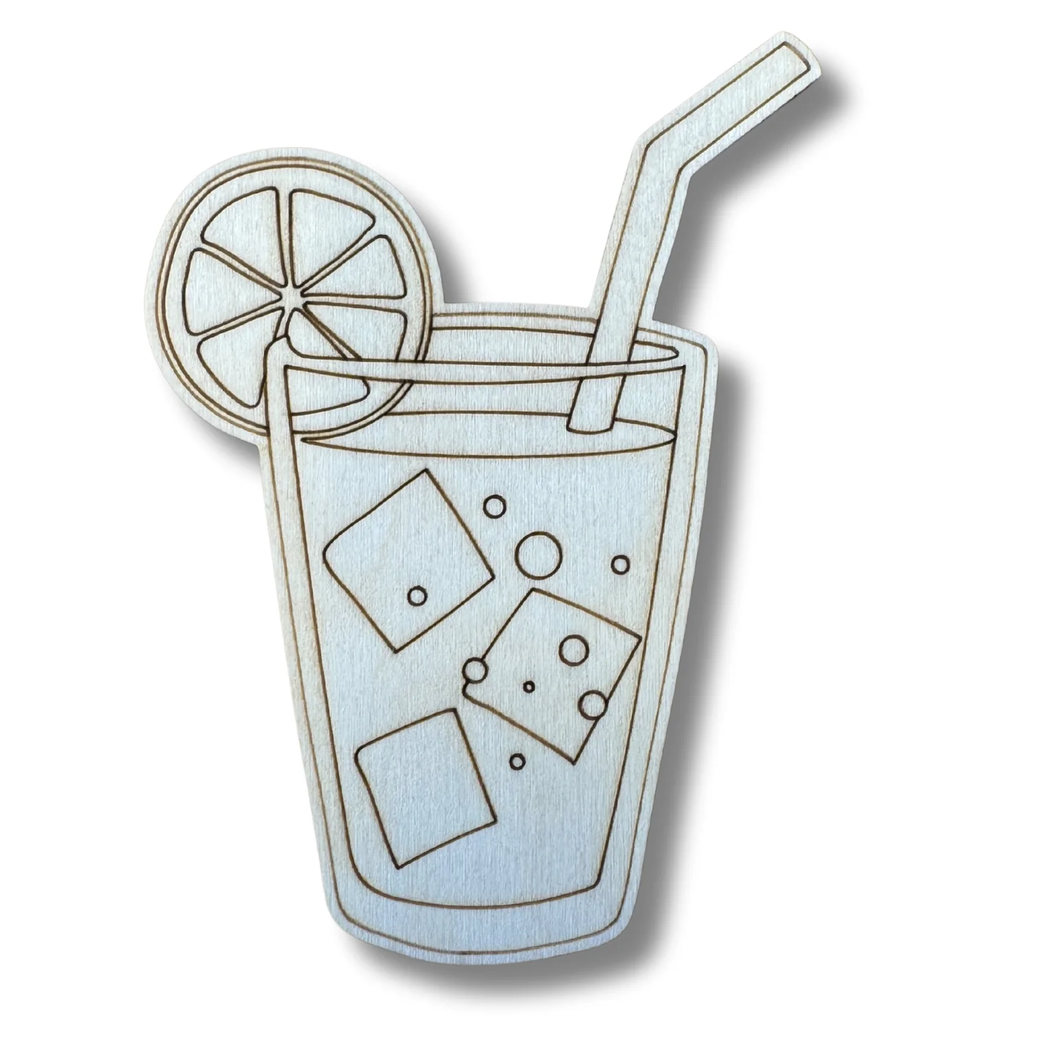 Unfinished Wood Etched Iced Drink Shape | Paint By Line Crafts | up to 30" DIY - Image 2
