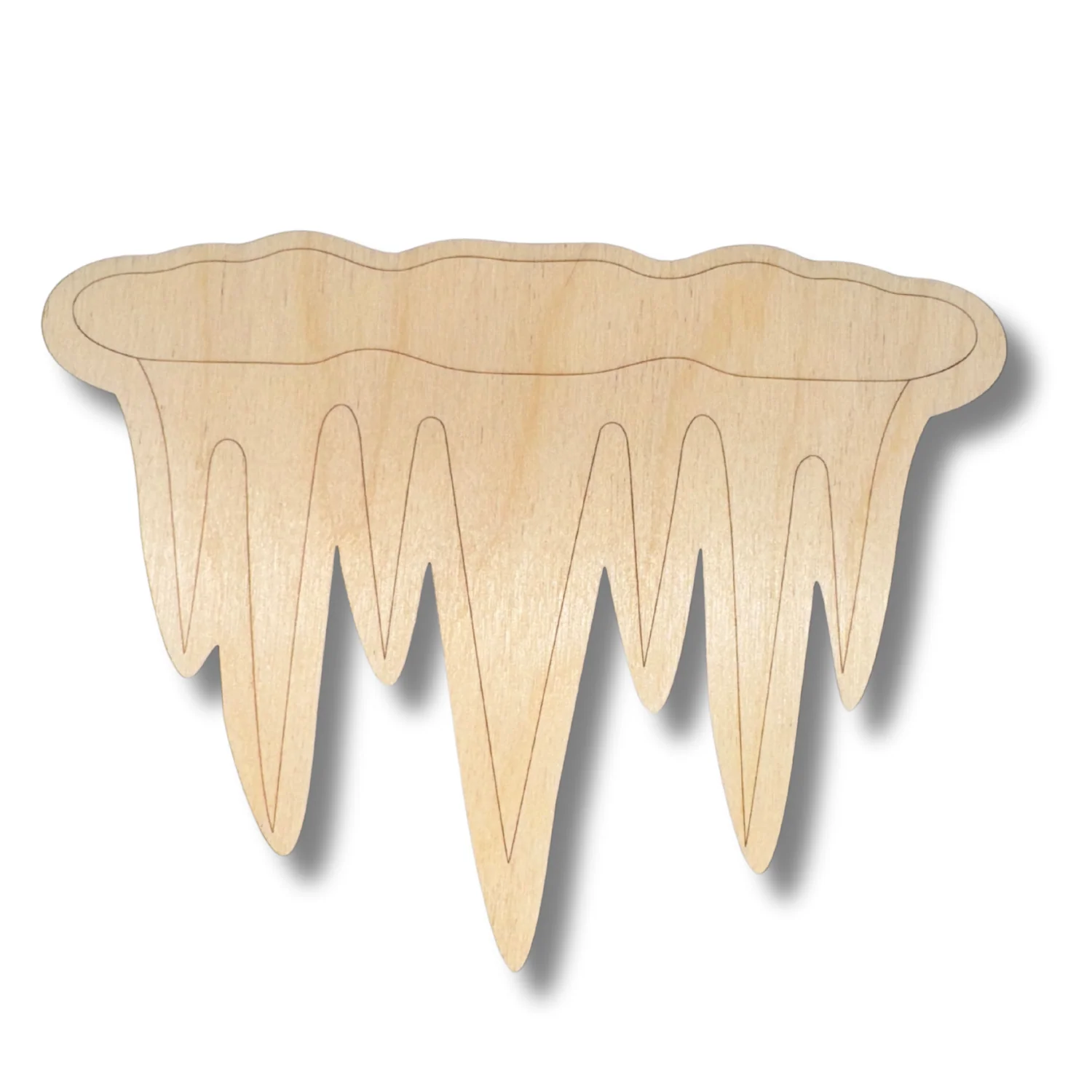 Unfinished Wood Etched Icicle Shape | Paint By Line Crafts | up to 30" DIY - Image 2