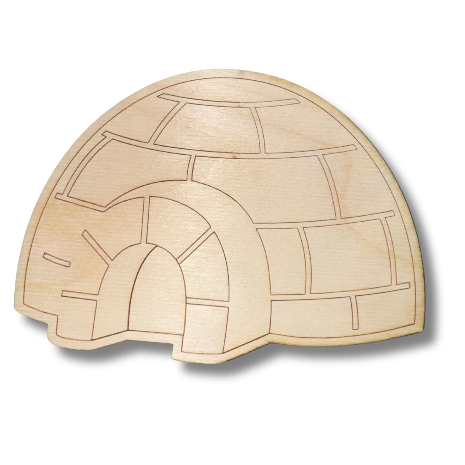 Unfinished Wood Etched Igloo Shape | Paint By Line Crafts | up to 30" DIY - Image 2