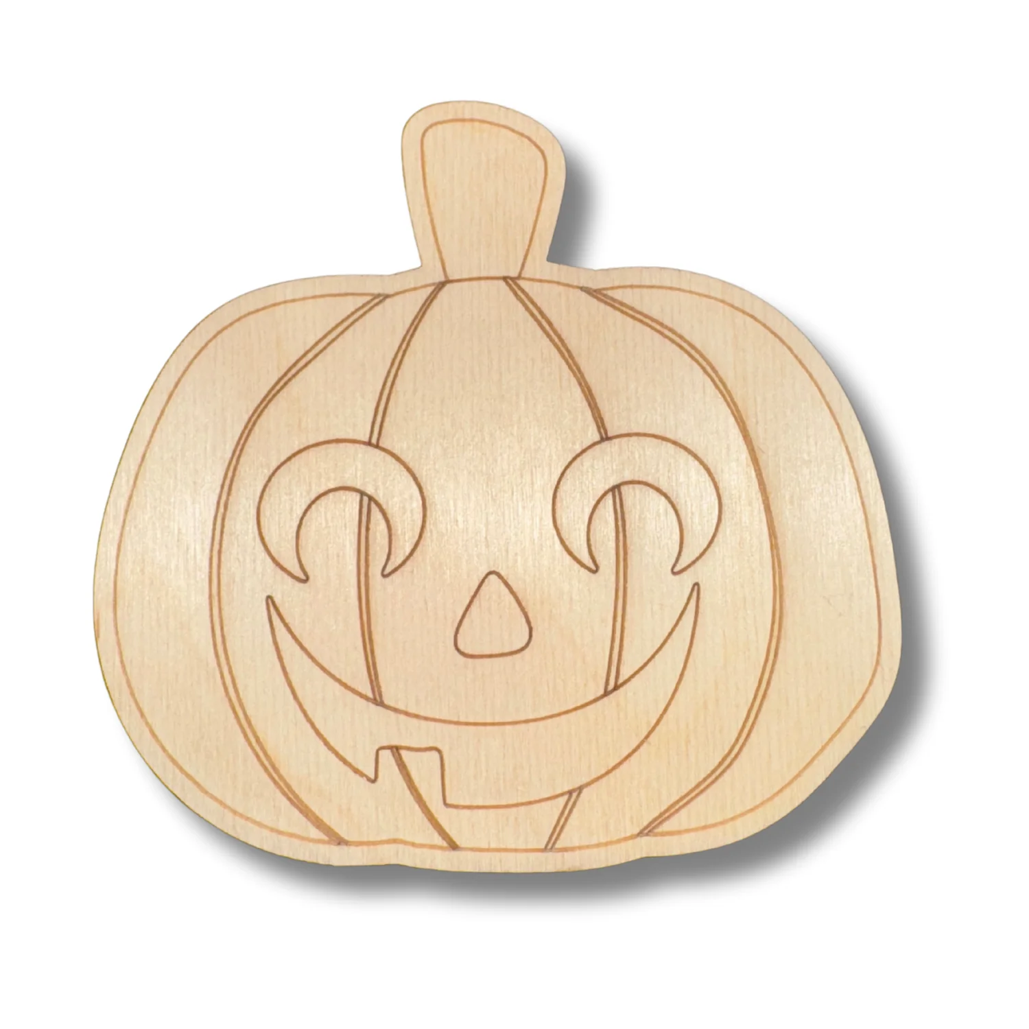Unfinished Wood Etched Jack o' Lantern Shape | Paint By Line Crafts | up to 30" DIY - Image 2