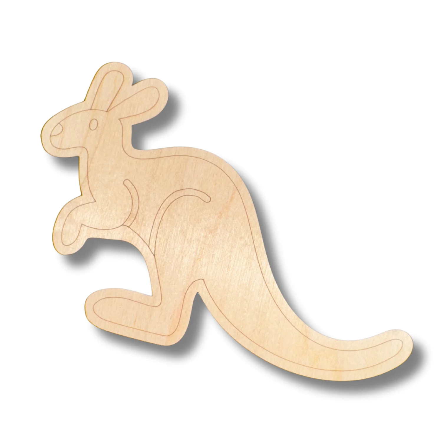 Unfinished Wood Etched Kangaroo Shape | Paint By Line Crafts | up to 30" DIY - Image 2