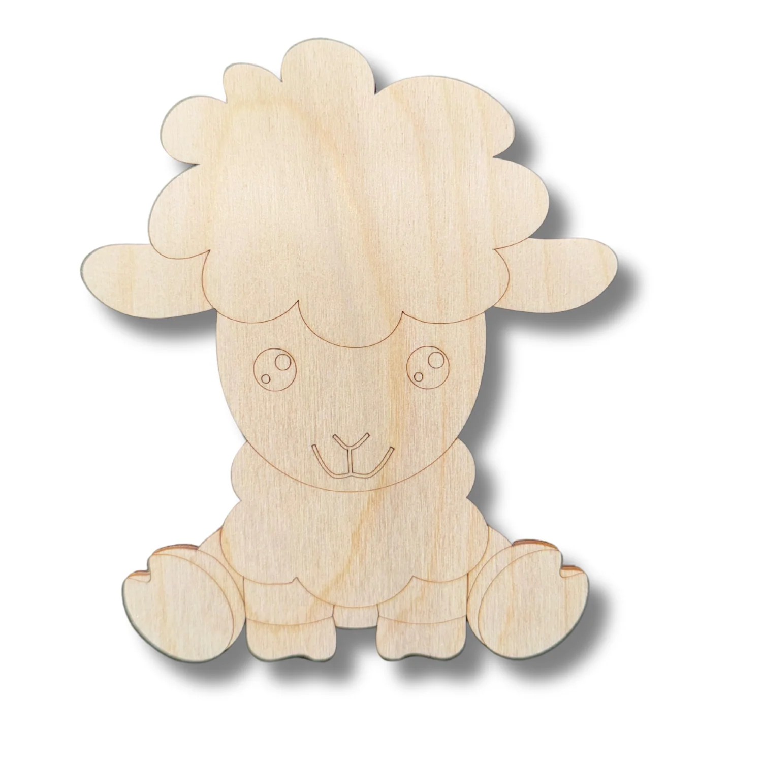 Unfinished Wood Etched Lamb Shape | Paint By Line Crafts | up to 30" DIY - Image 2