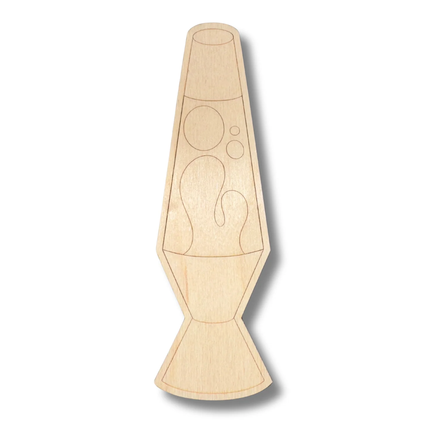Unfinished Wood Etched Lava Lamp Shape | Paint By Line Crafts | up to 30" DIY - Image 2