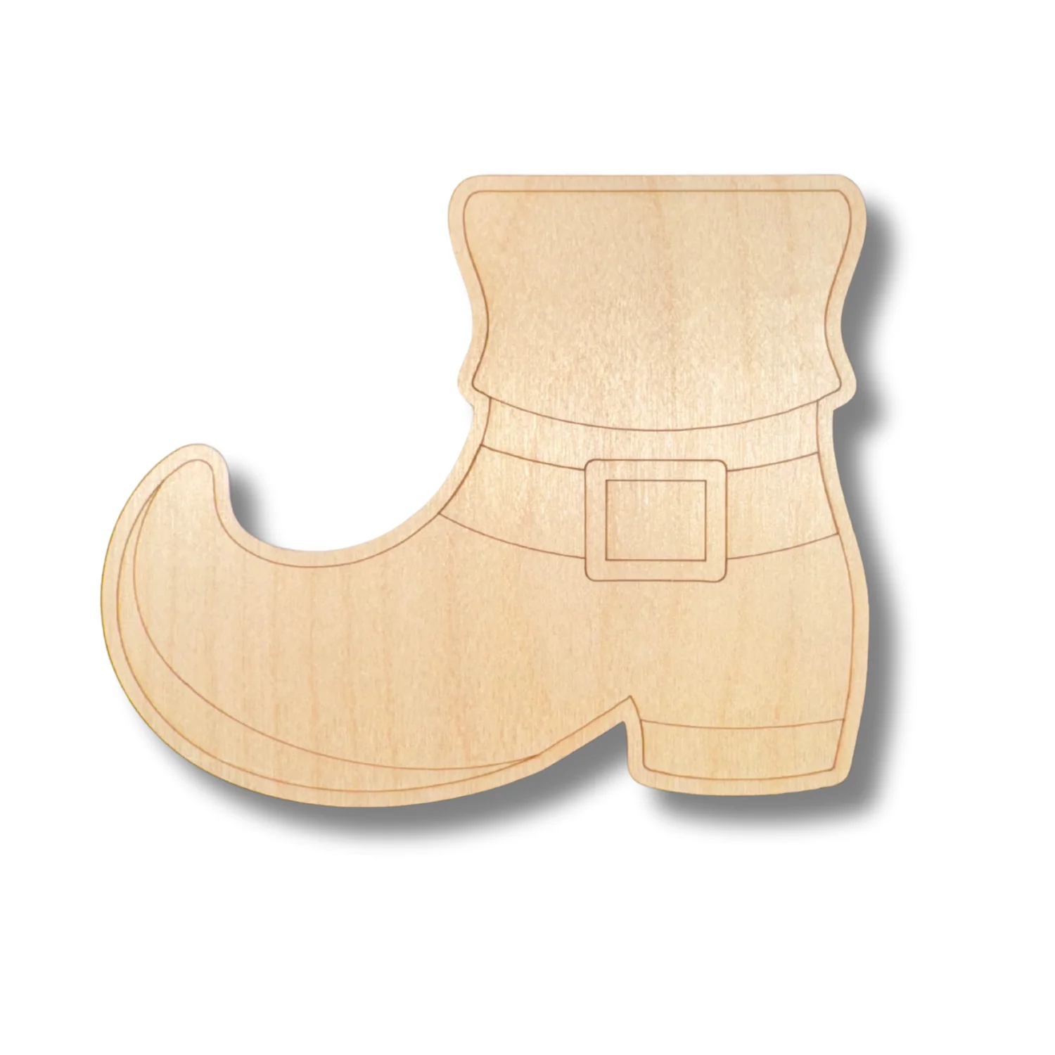 Unfinished Wood Etched Leprechaun Shoe Shape | Paint By Line Crafts | up to 30" DIY - Image 2