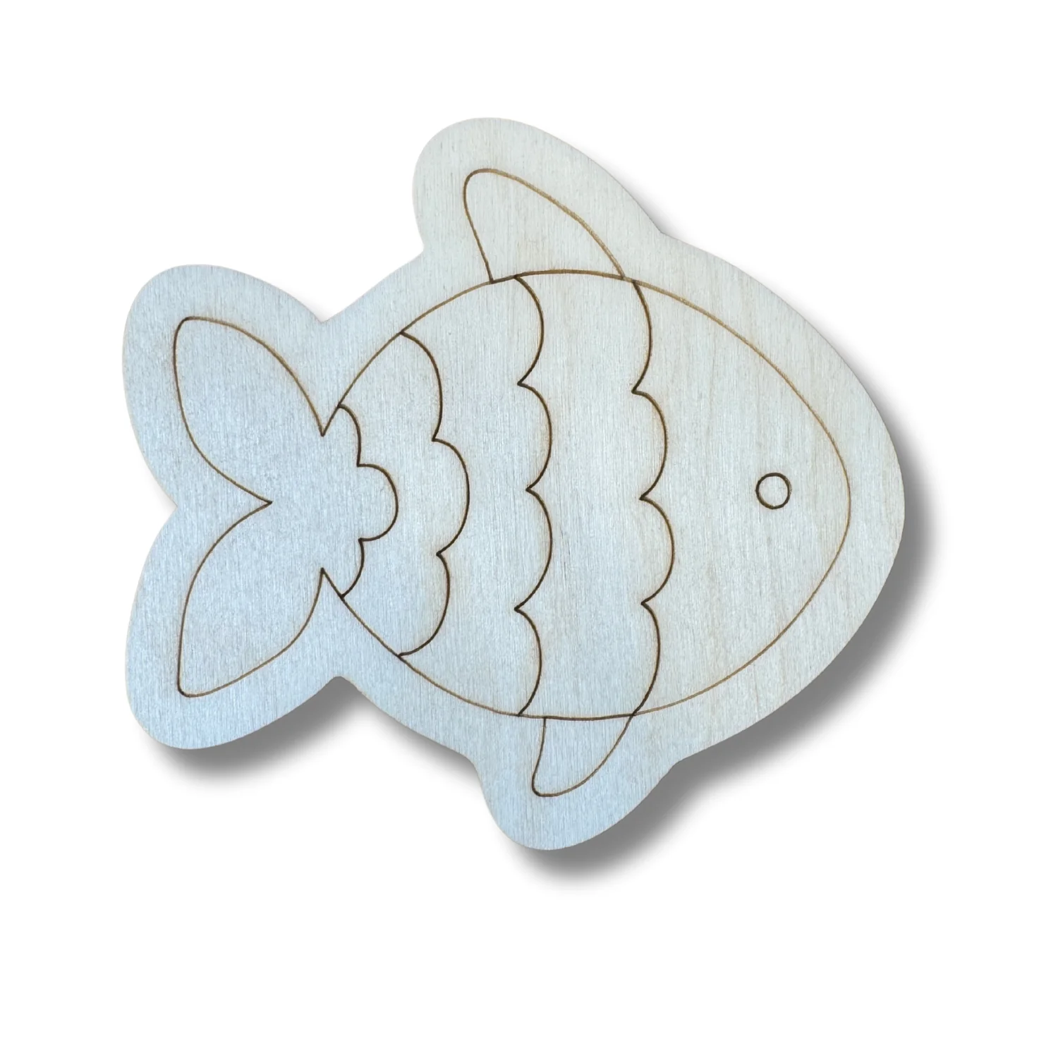 Unfinished Wood Etched Lined Fish Shape | Paint By Line Crafts | up to 30" DIY - Image 2