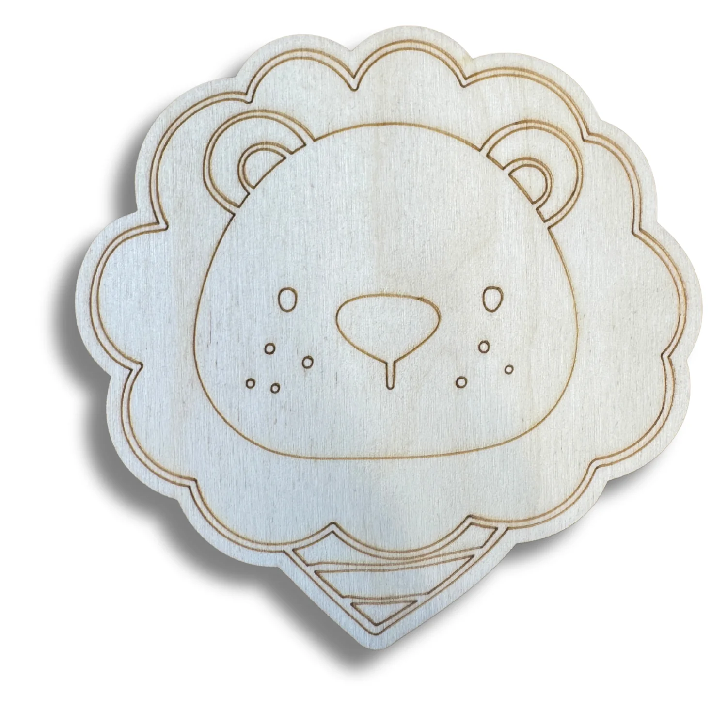 Unfinished Wood Etched Lion Head Shape | Paint By Line Crafts | up to 30" DIY - Image 2