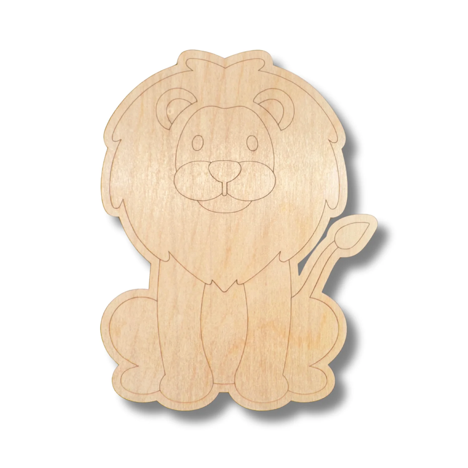 Unfinished Wood Etched Lion Shape | Paint By Line Crafts | up to 30" DIY - Image 2