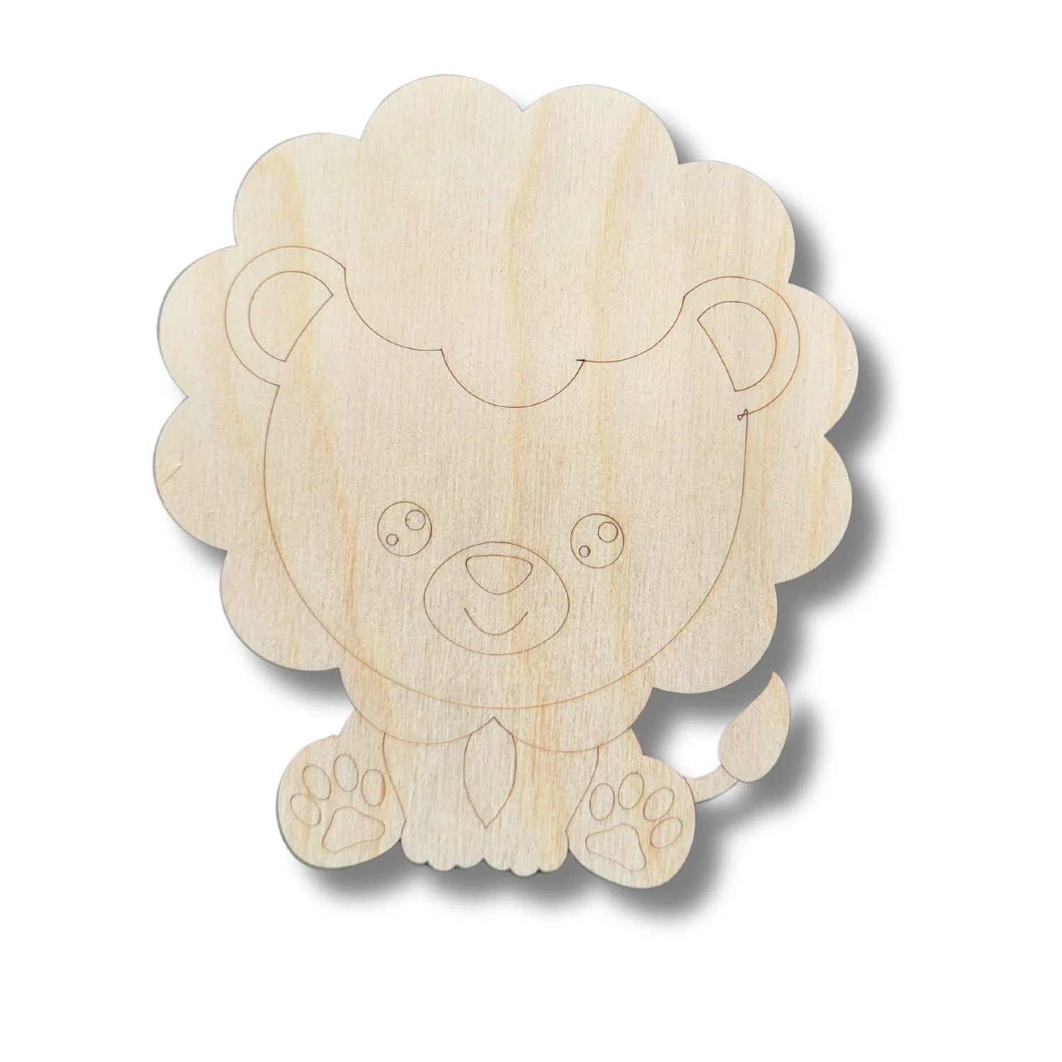 Unfinished Wood Etched Lion Shape | Paint By Line Crafts | up to 30" DIY - Image 2