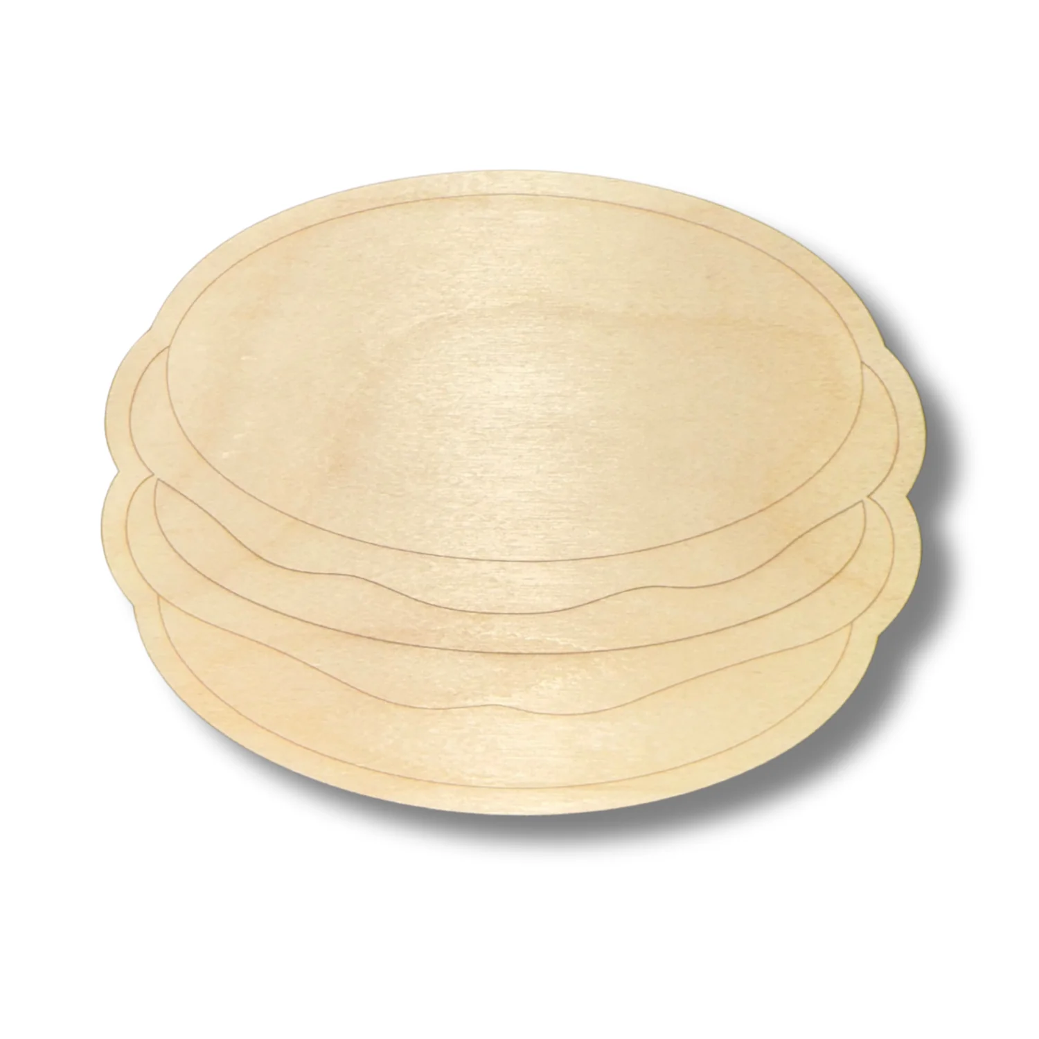 Unfinished Wood Etched Macaron Shape | Paint By Line Crafts | up to 30" DIY - Image 2