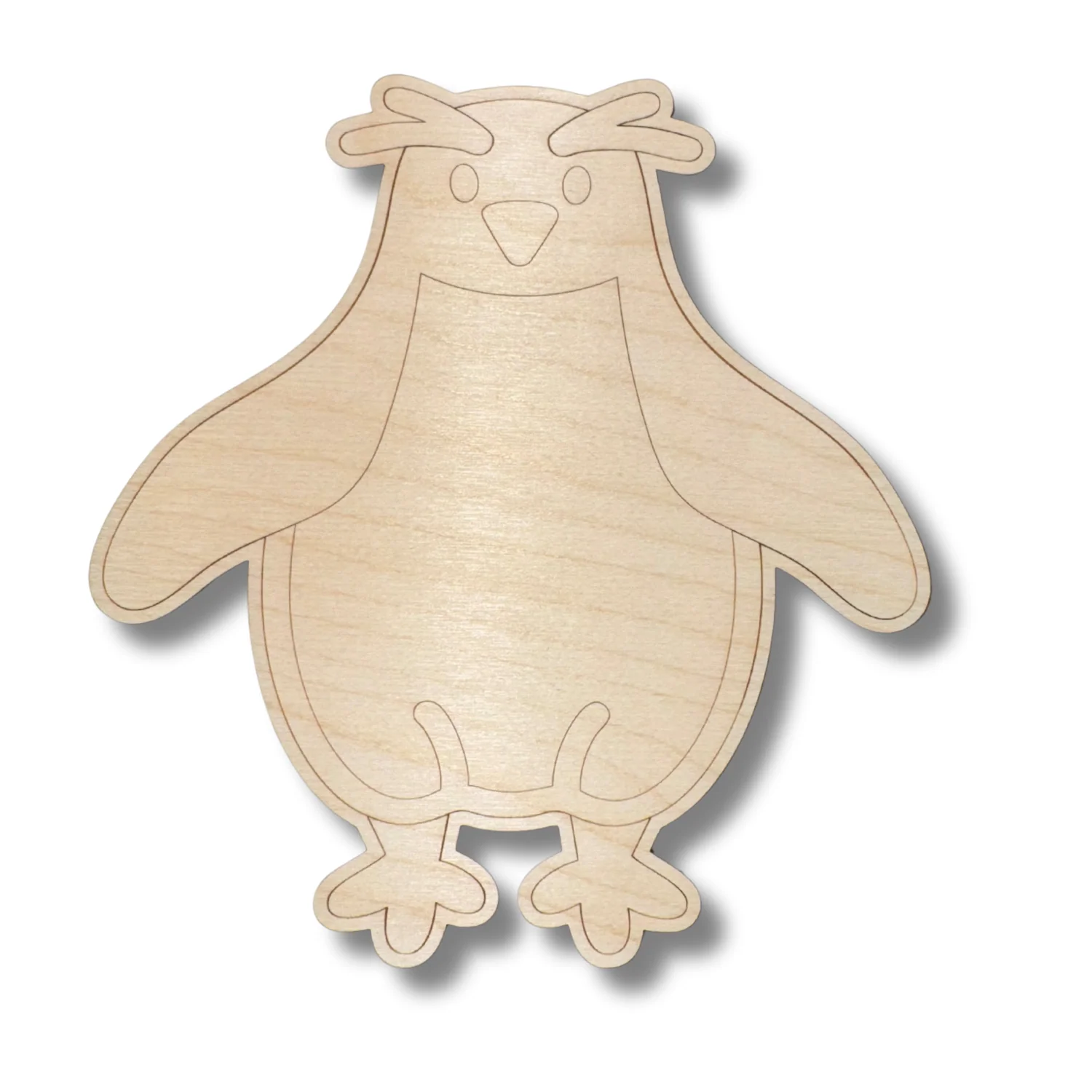 Unfinished Wood Etched Macaroni Penguin Shape | Paint By Line Crafts | up to 30" DIY - Image 2