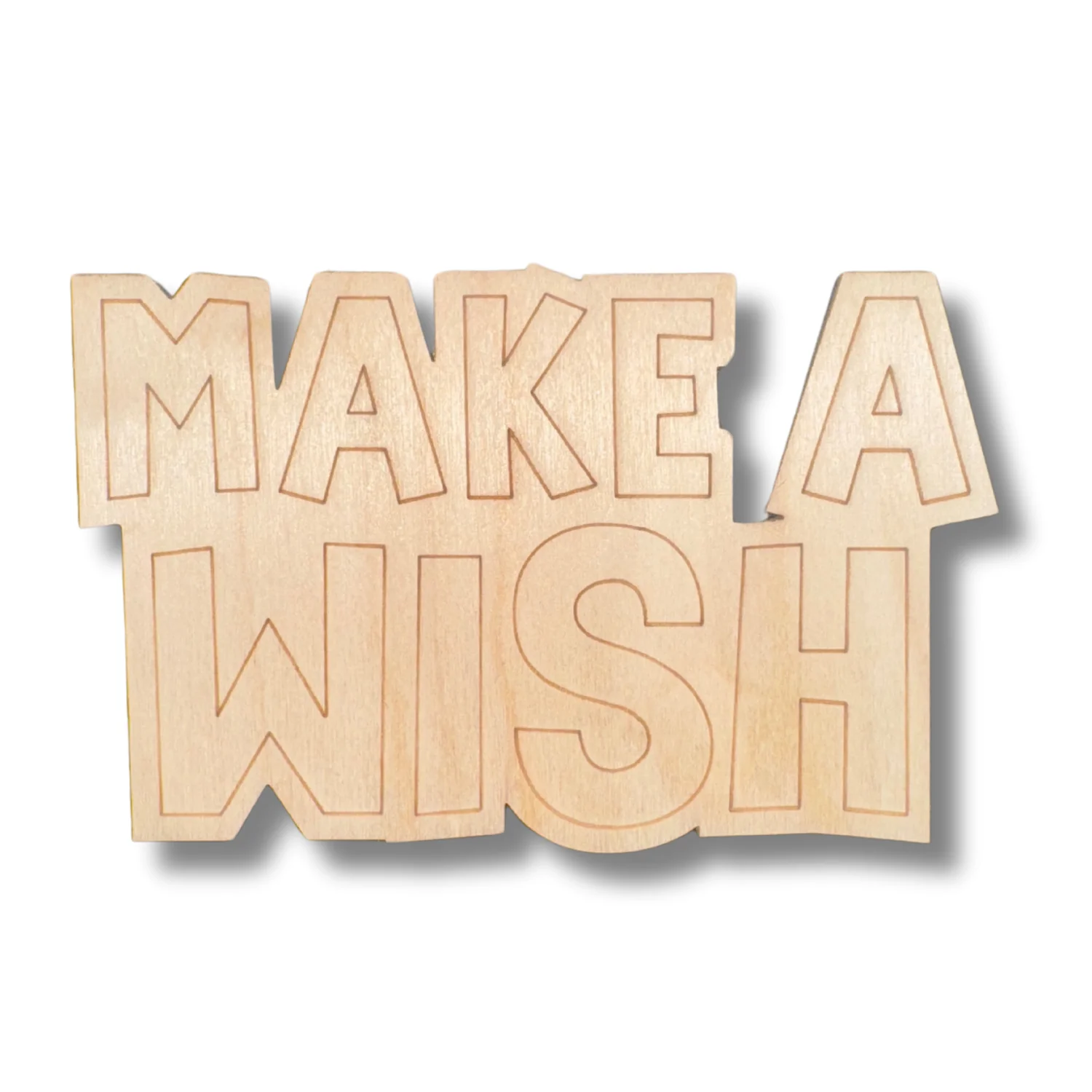 Unfinished Wood Etched Make a Wish Shape | Paint By Line Crafts | up to 30" DIY - Image 2
