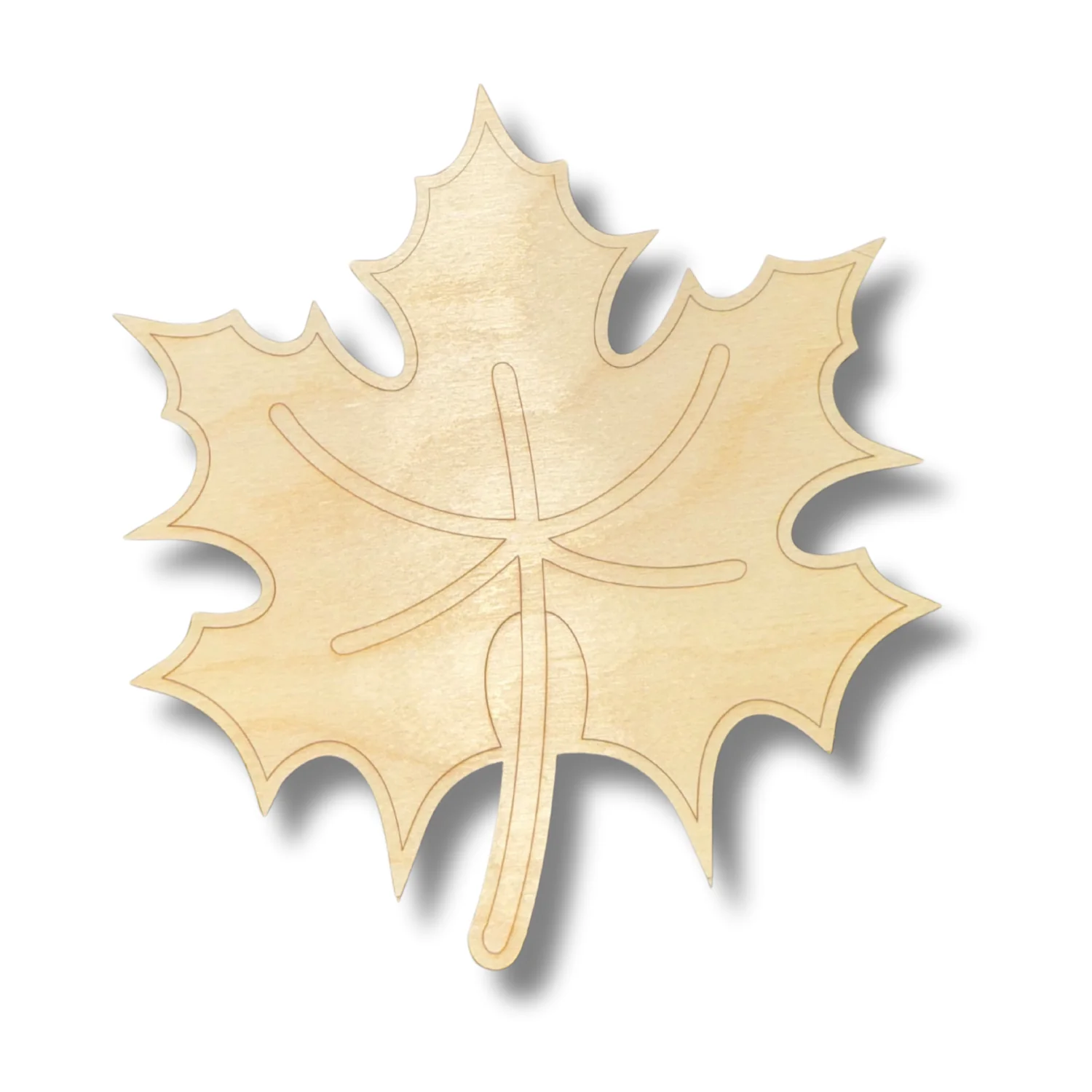 Unfinished Wood Etched Maple Leaf Shape | Paint By Line Crafts | up to 30" DIY - Image 2