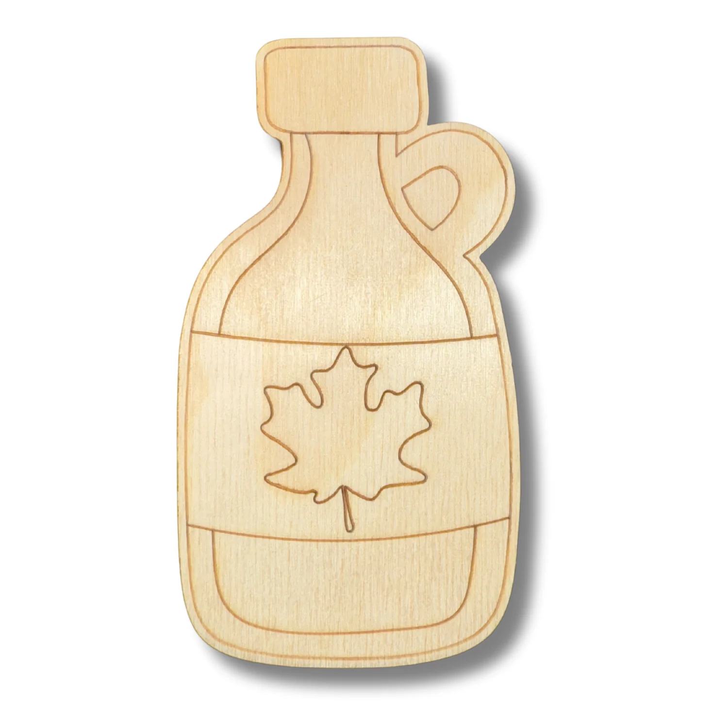 Unfinished Wood Etched Maple Syrup Shape | Paint By Line Crafts | up to 30" DIY - Image 2