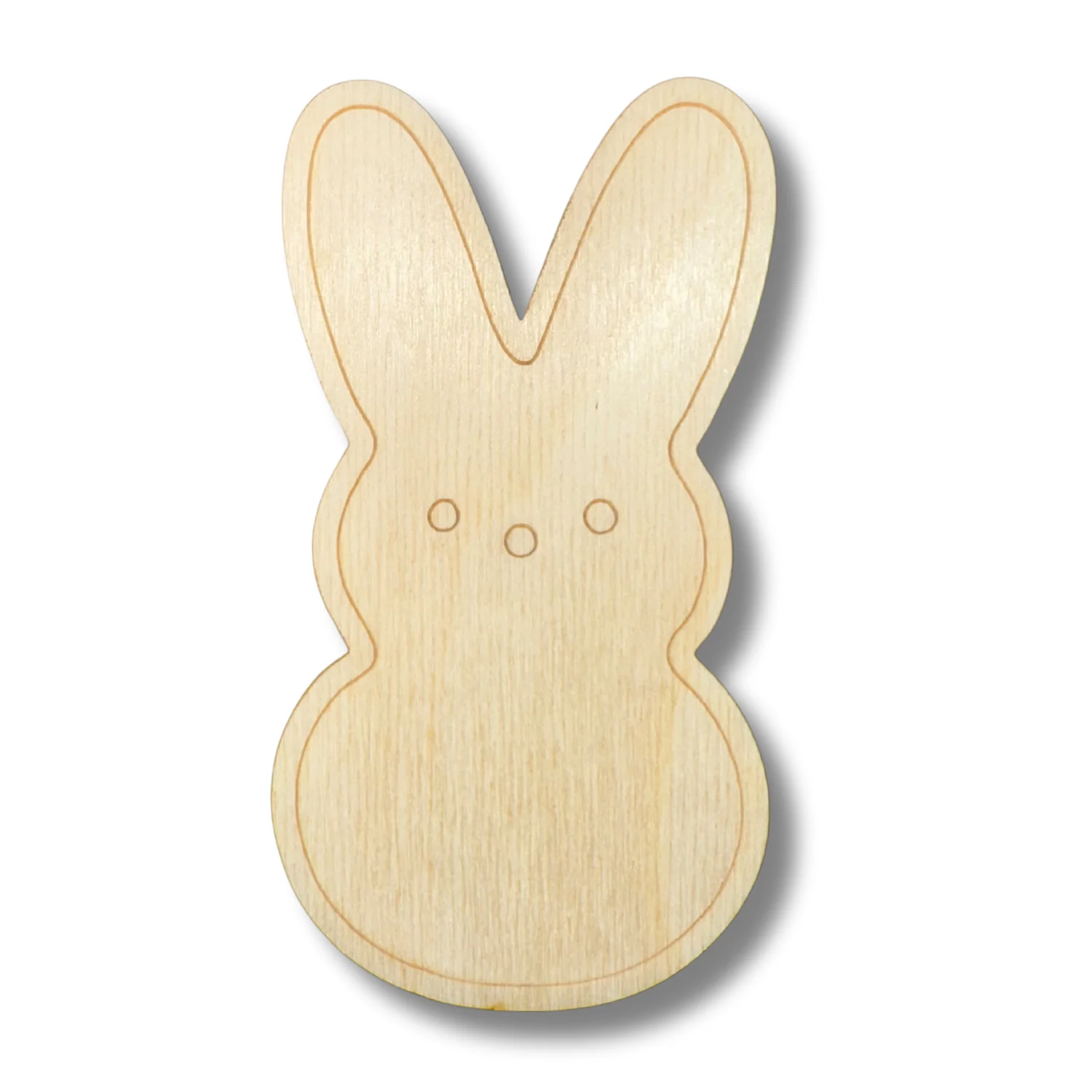 Unfinished Wood Etched Marshmallow Bunny Shape | Paint By Line Crafts | up to 30" DIY - Image 2