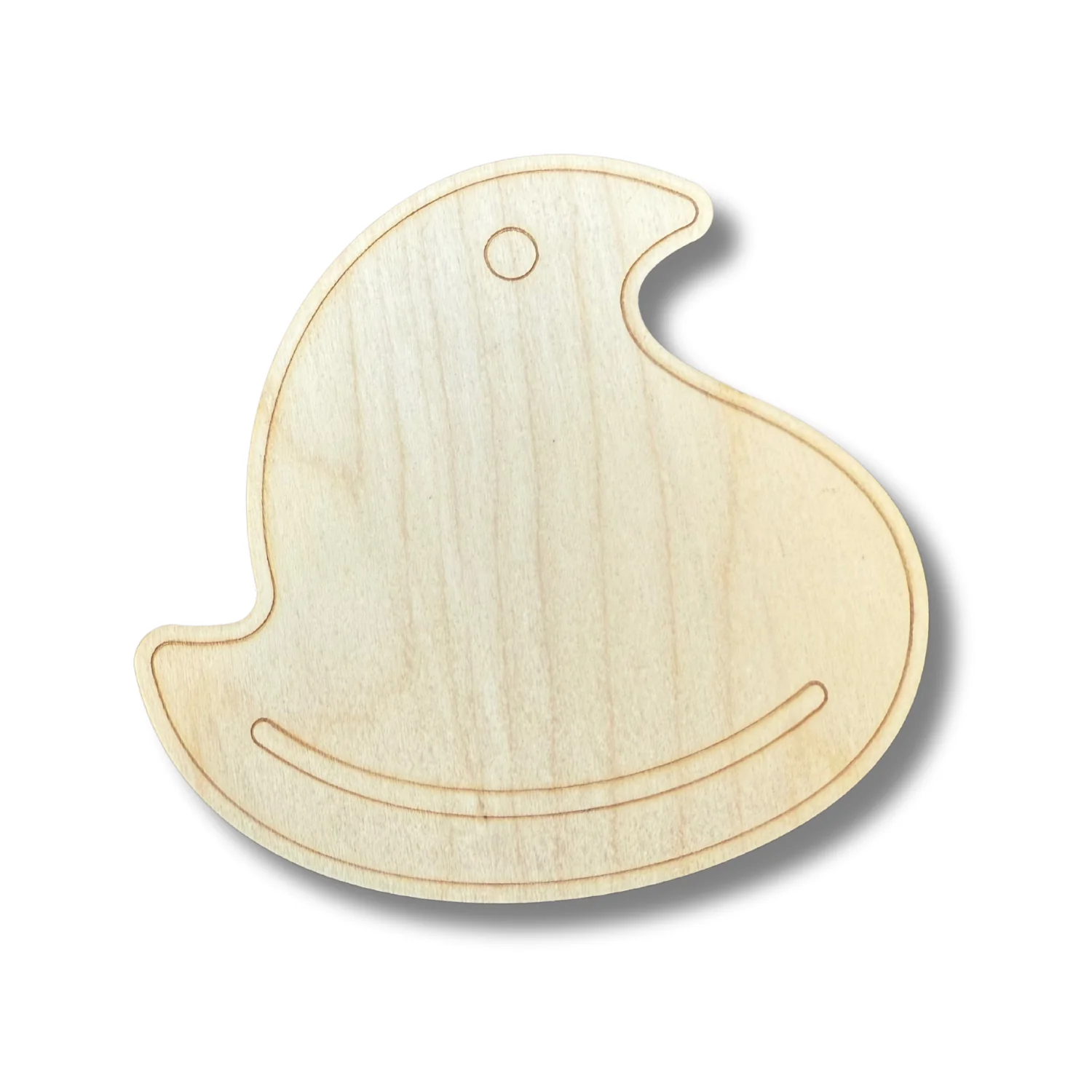 Unfinished Wood Etched Marshmallow Chick Shape | Paint By Line Crafts | up to 30" DIY - Image 2