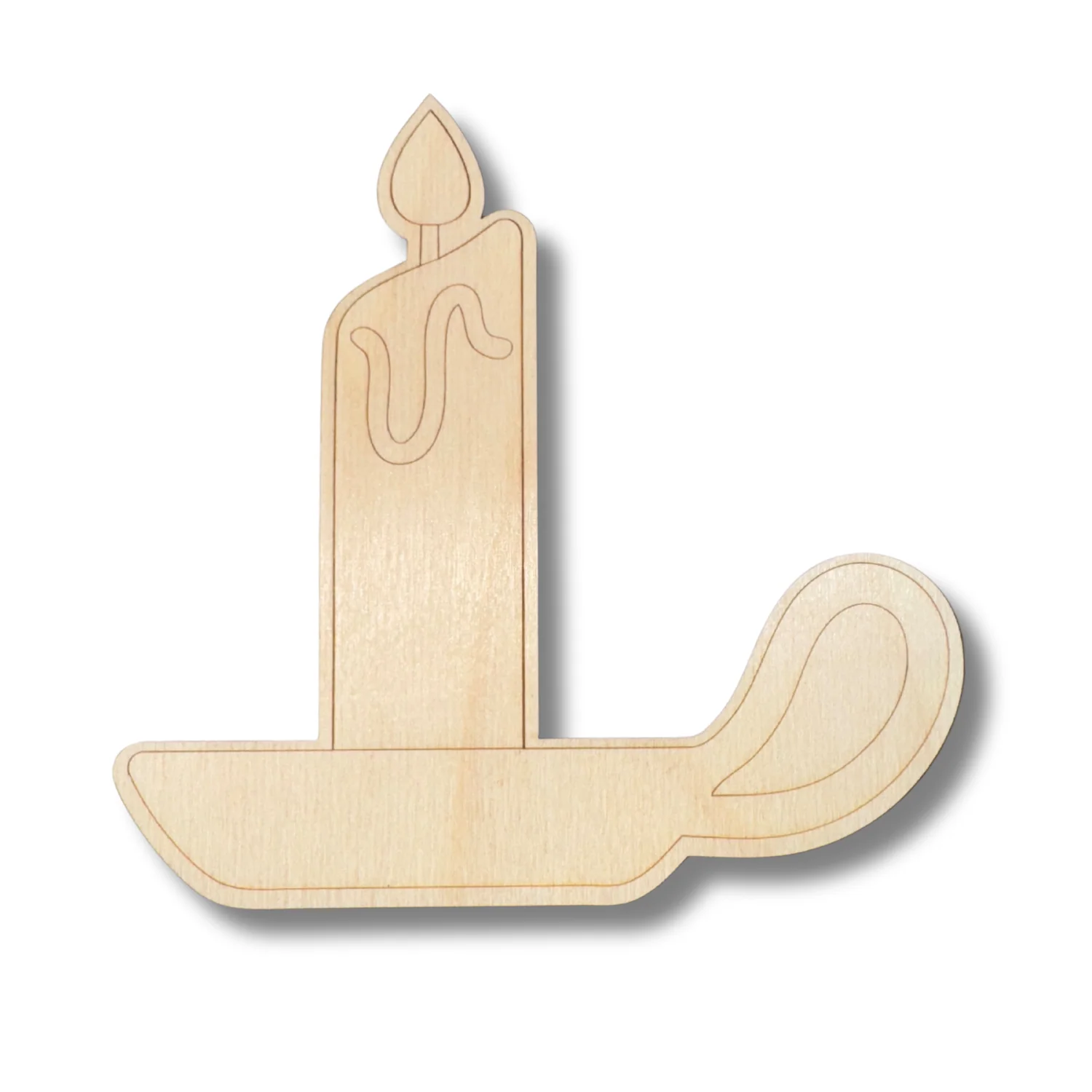 Unfinished Wood Etched Melting Candle Up Shape | Paint By Line Crafts | up to 30" DIY - Image 2