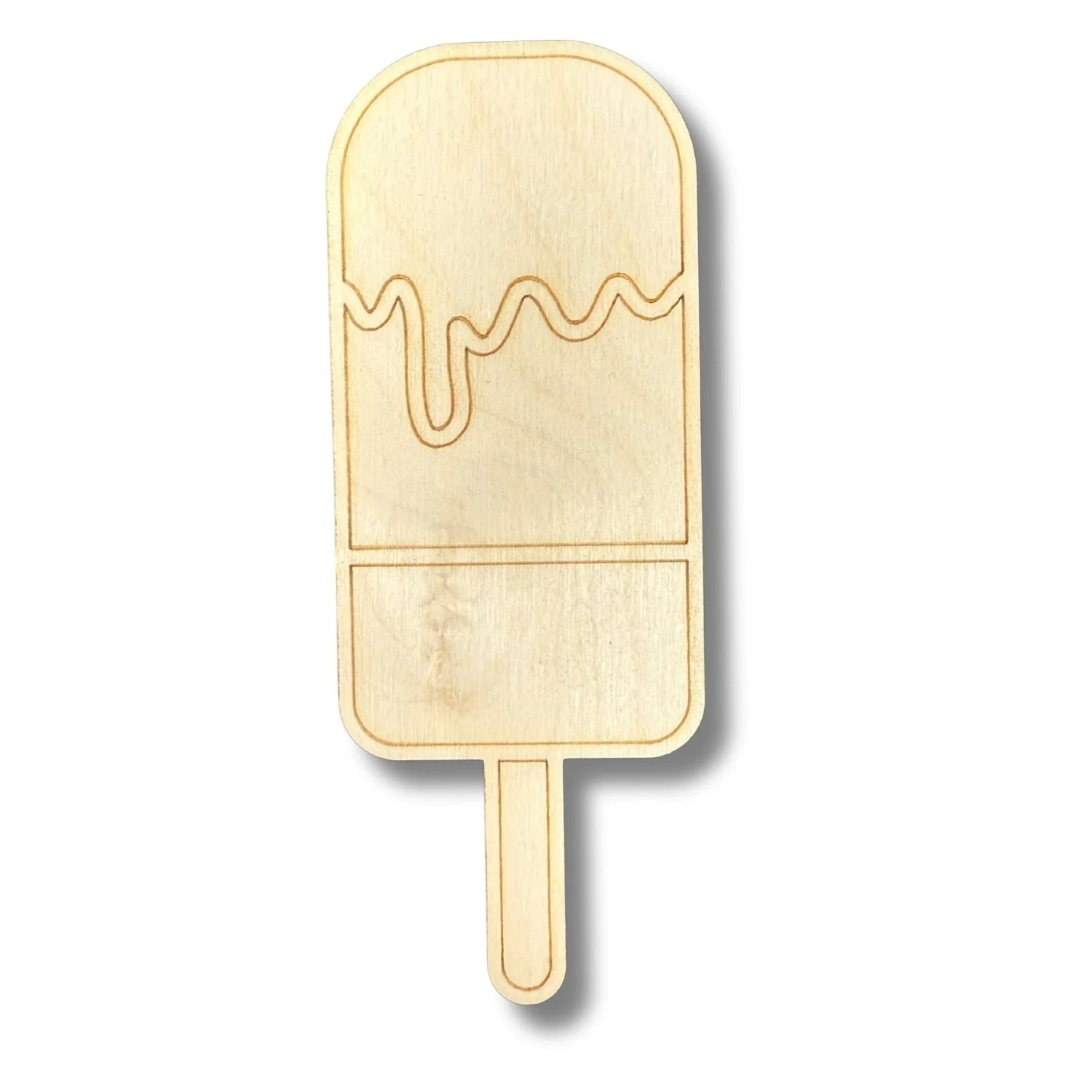 Unfinished Wood Etched Melting Popsicle Shape | Paint By Line Crafts | up to 30" DIY - Image 2