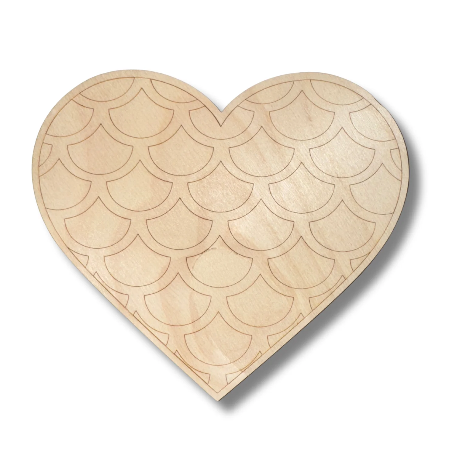 Unfinished Wood Etched Mermaid Heart Shape | Paint By Line Crafts | up to 30" DIY - Image 2