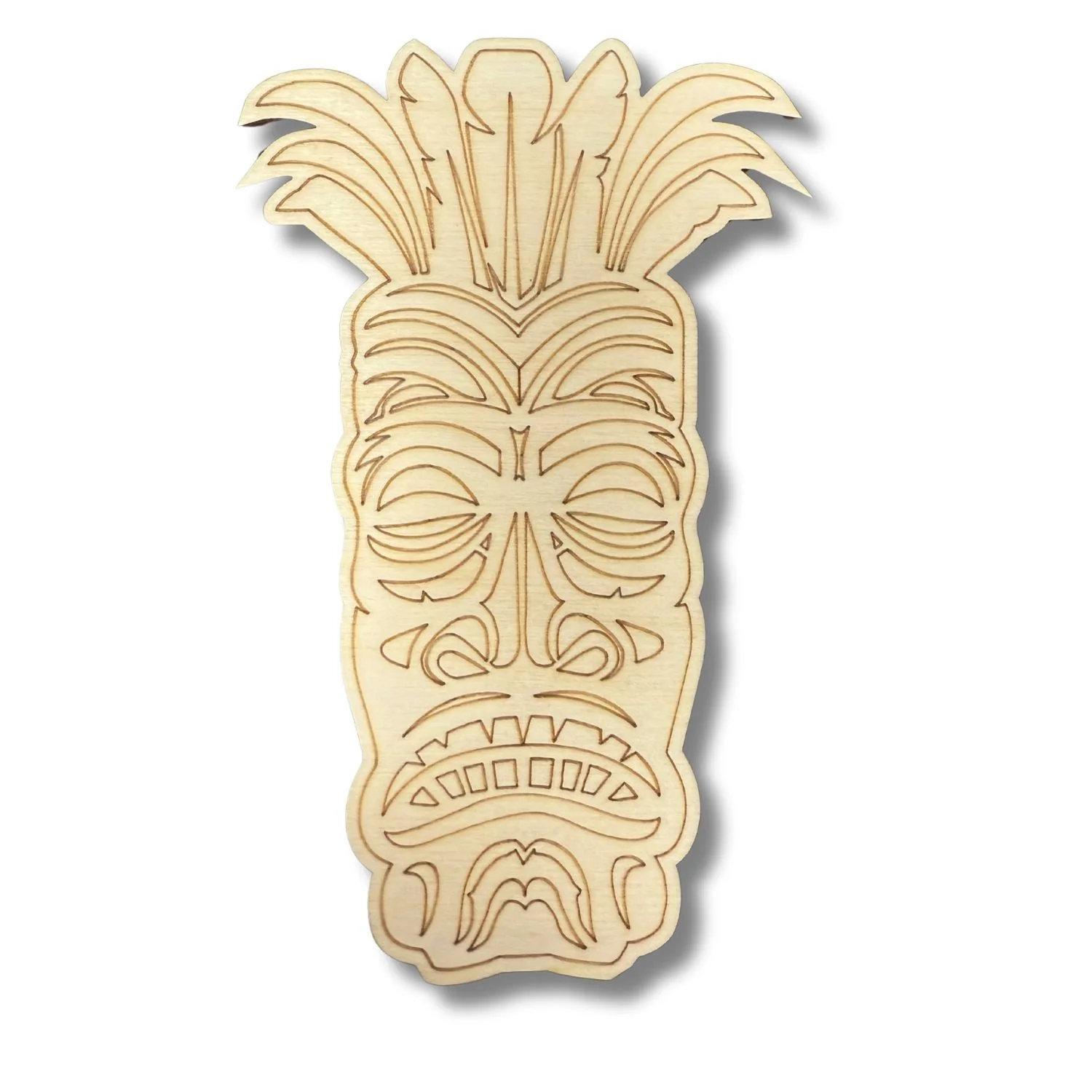 Unfinished Wood Etched Mighty Tiki Shape | Paint By Line Crafts | up to 30" DIY - Image 2