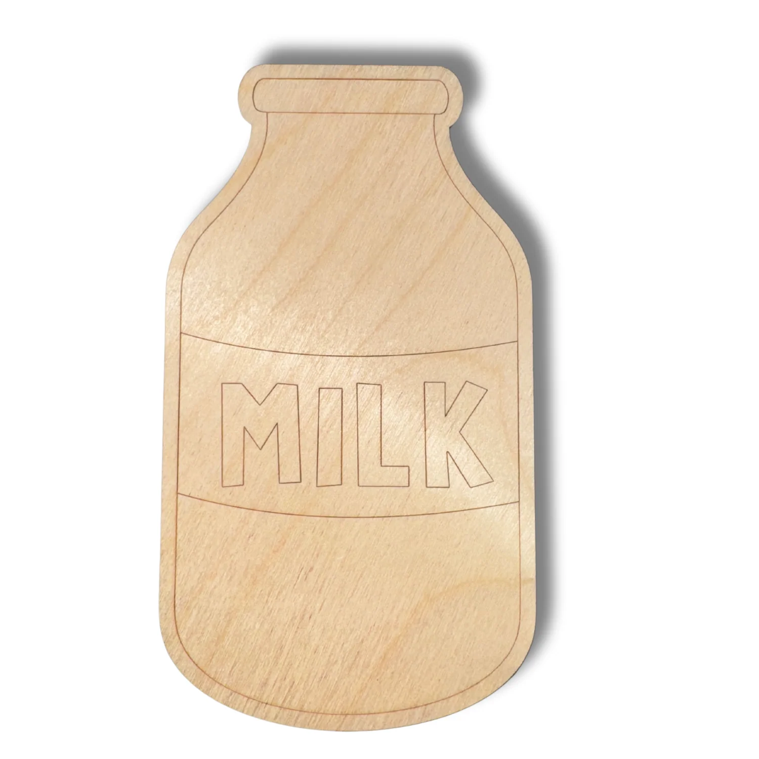 Unfinished Wood Etched Milk Shape | Paint By Line Crafts | up to 30" DIY - Image 2