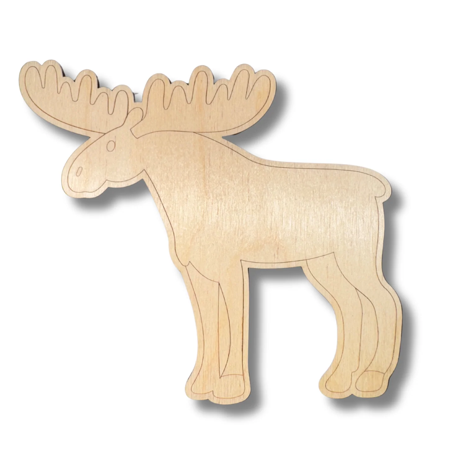 Unfinished Wood Etched Moose Shape | Paint By Line Crafts | up to 30" DIY - Image 2