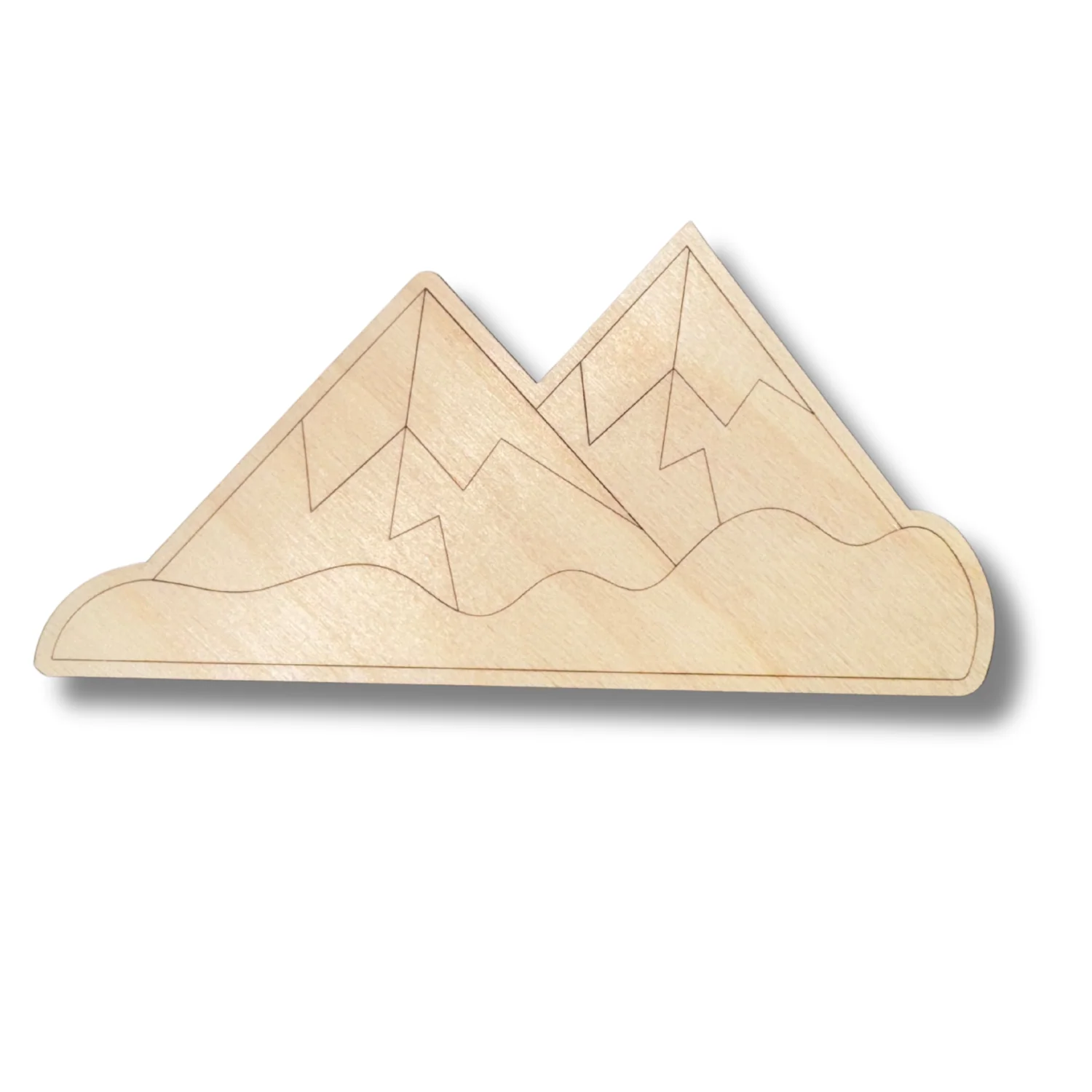 Unfinished Wood Etched Mountain Range Shape | Paint By Line Crafts | up to 30" DIY - Image 2