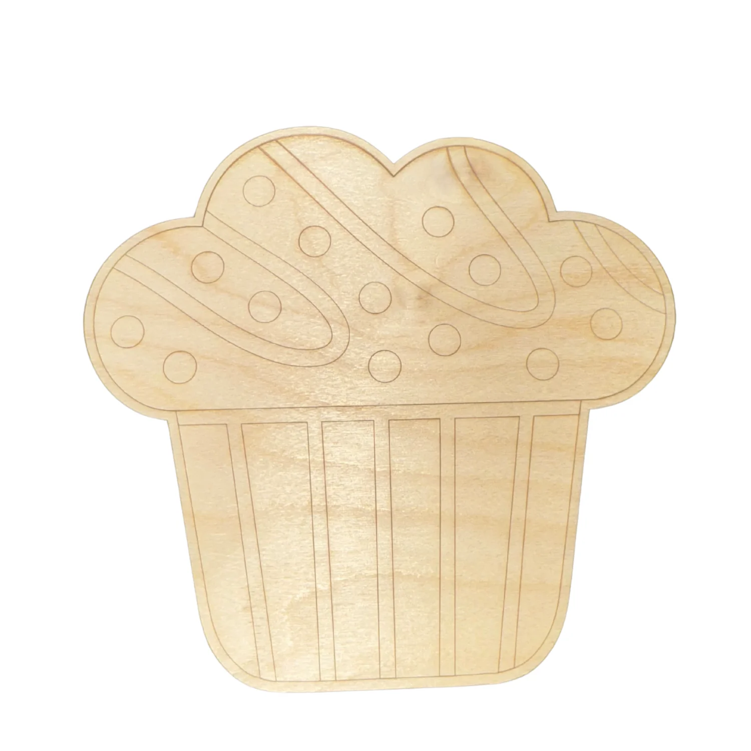 Unfinished Wood Etched Muffin Shape | Paint By Line Crafts | up to 30" DIY - Image 2