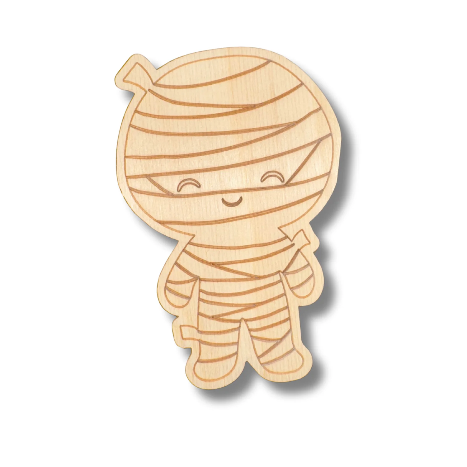 Unfinished Wood Etched Mummy Shape | Paint By Line Crafts | up to 30" DIY - Image 2