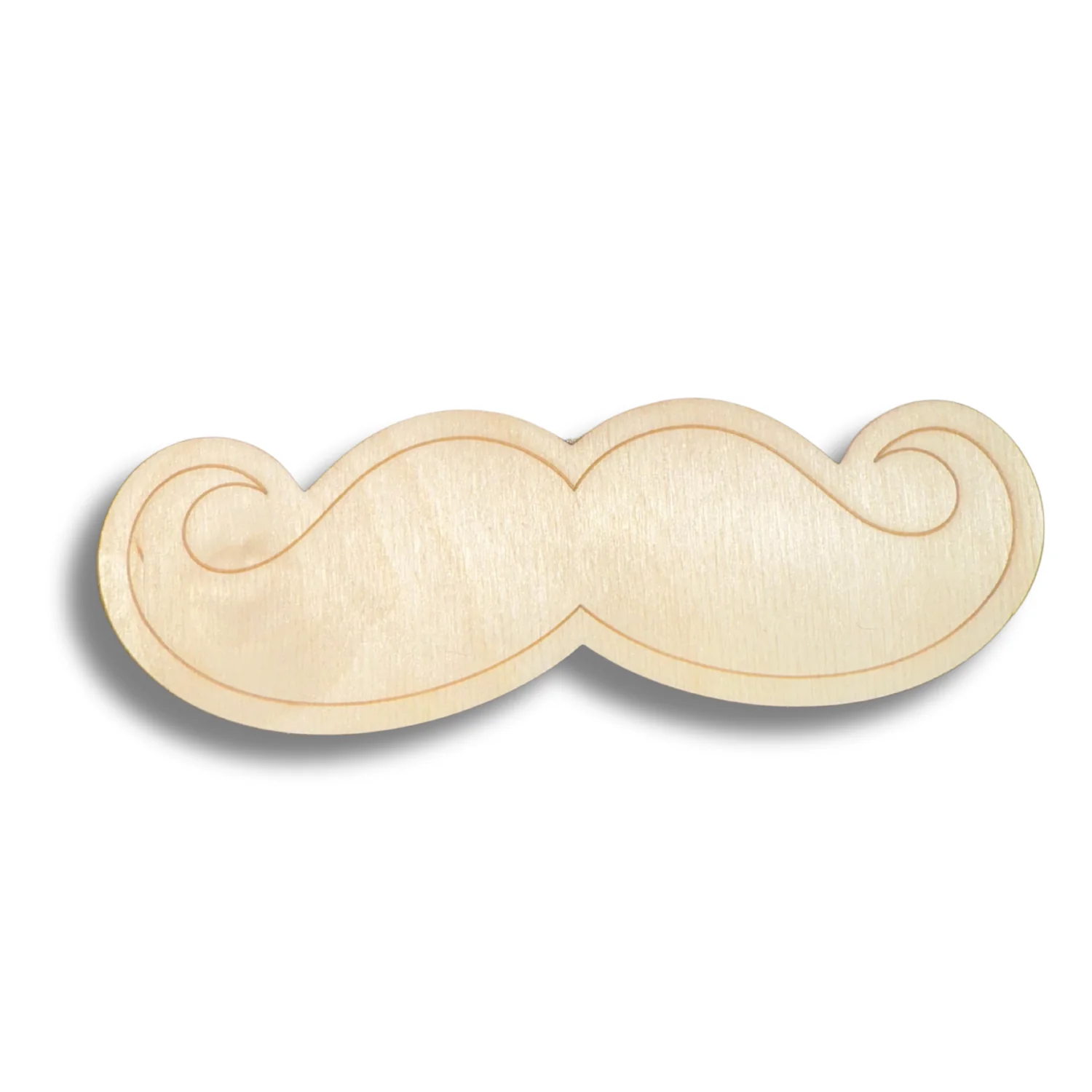 Unfinished Wood Etched Mustache Shape | Paint By Line Crafts | up to 30" DIY - Image 2