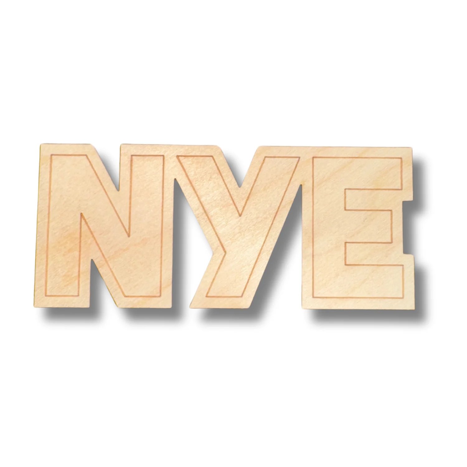 Unfinished Wood Etched NYE Shape | Paint By Line Crafts | up to 30" DIY - Image 2
