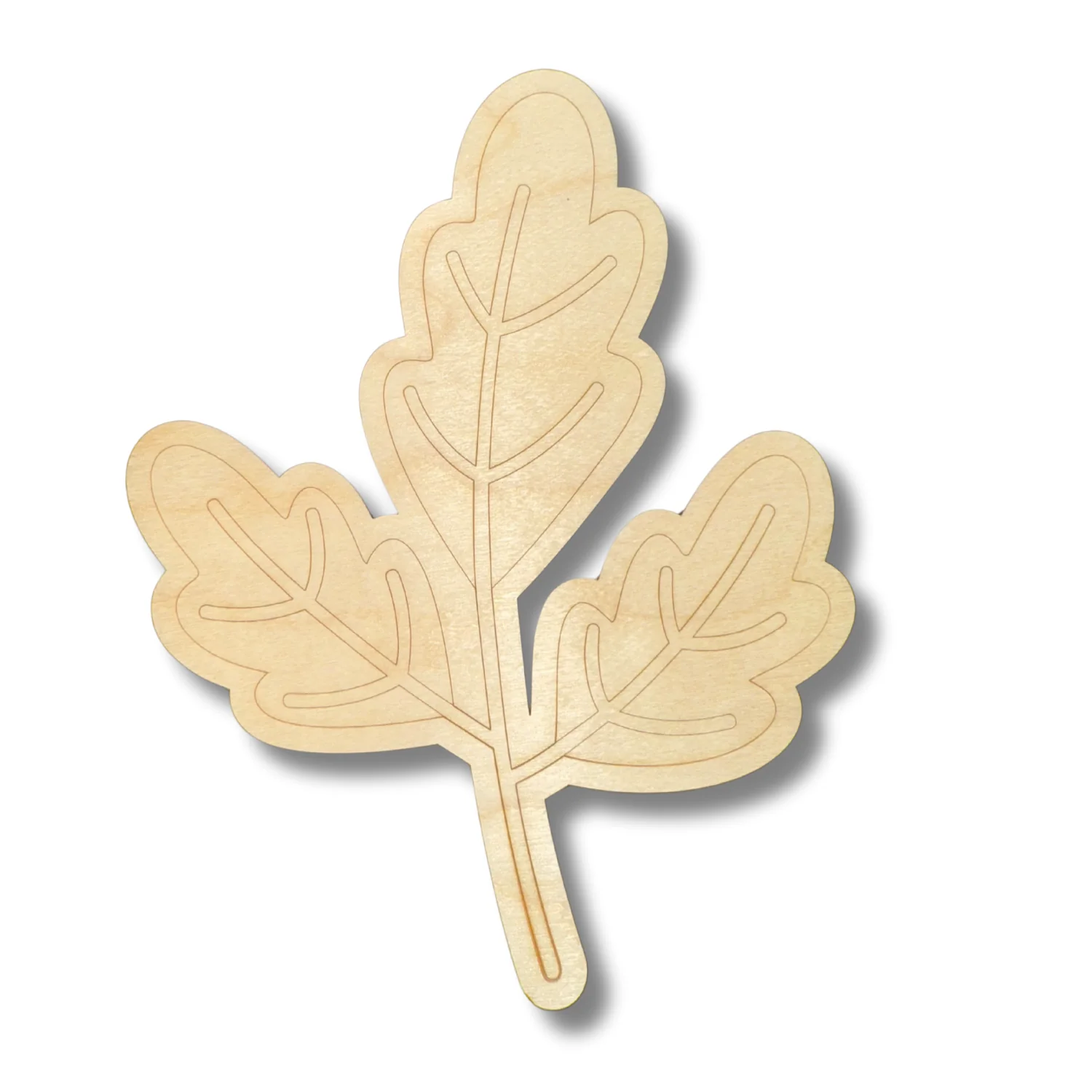 Unfinished Wood Etched Oak Leaf Shape | Paint By Line Crafts | up to 30" DIY - Image 2