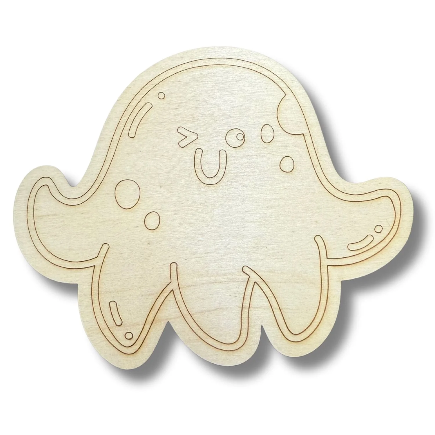 Unfinished Wood Etched Octopus Shape | Paint By Line Crafts | up to 30" DIY - Image 2