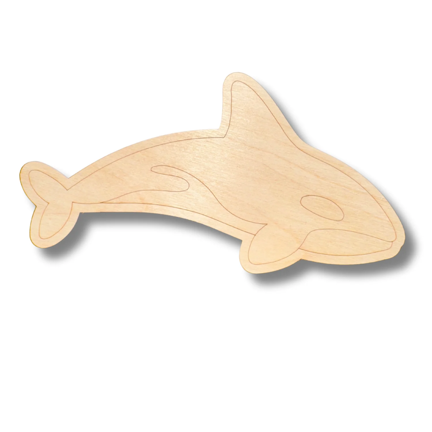 Unfinished Wood Etched Orca Shape | Paint By Line Crafts | up to 30" DIY - Image 2