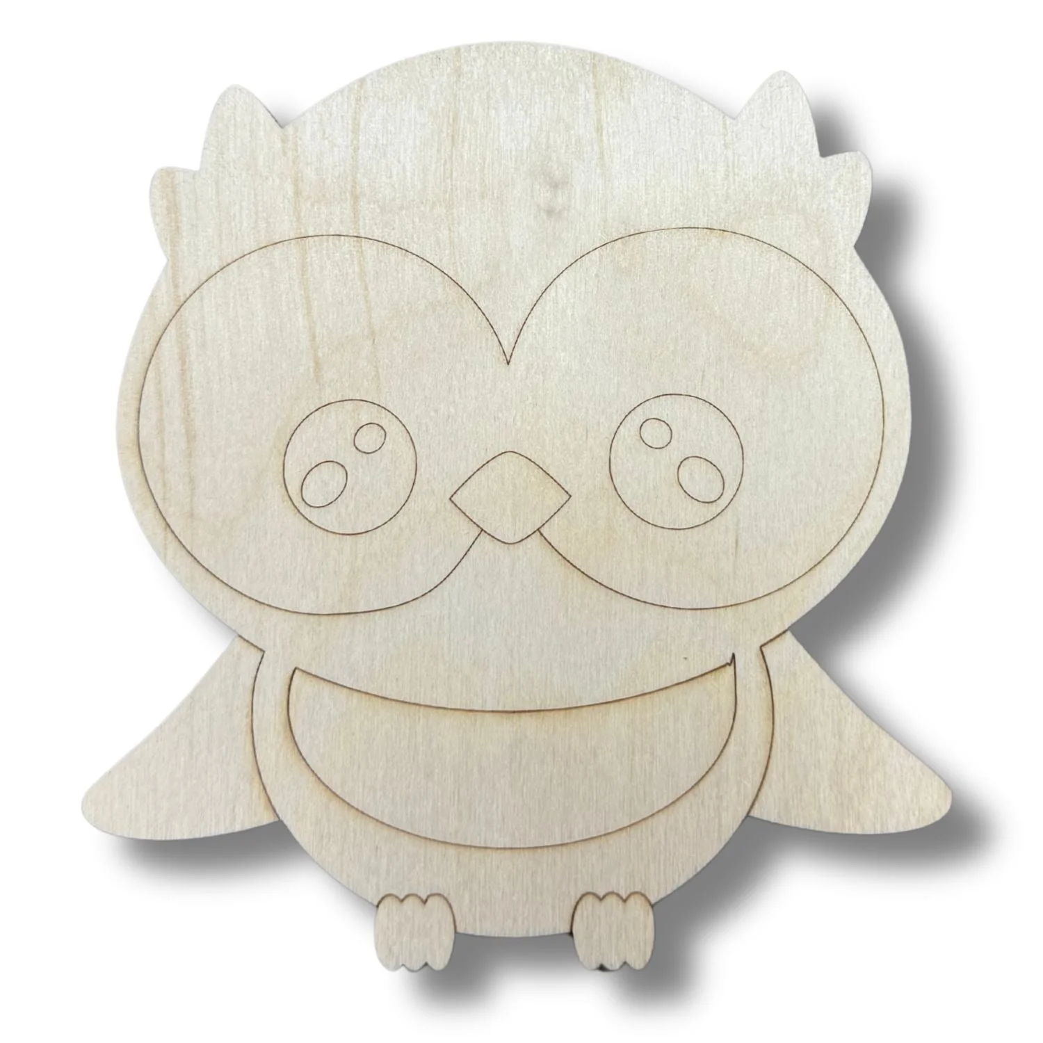 Unfinished Wood Etched Owl Shape | Paint By Line Crafts | up to 30" DIY - Image 2