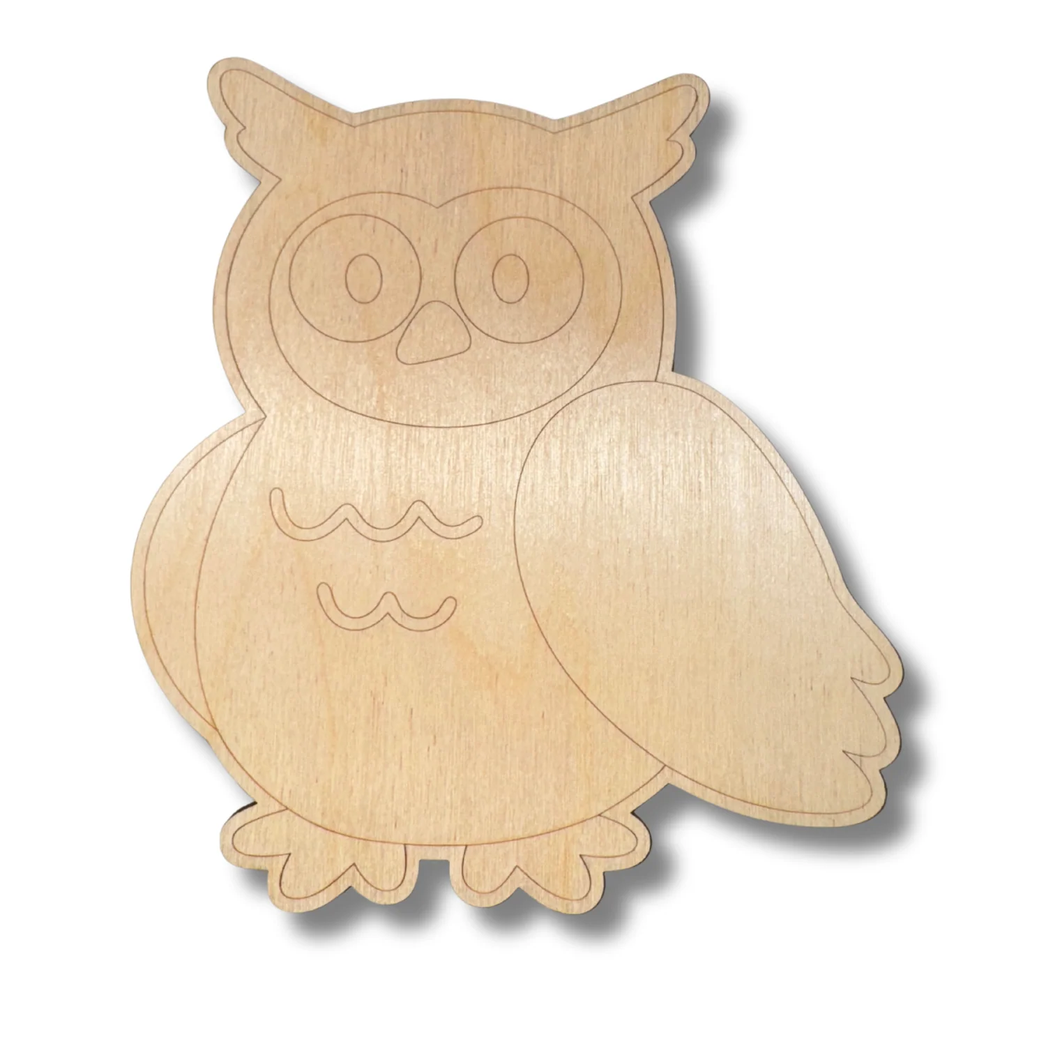 Unfinished Wood Etched Owl Shape | Paint By Line Crafts | up to 30" DIY - Image 2