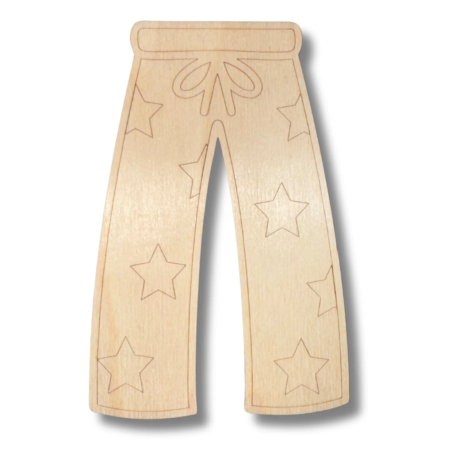 Unfinished Wood Etched Pajama Bottom Shape | Paint By Line Crafts | up to 30" DIY - Image 2