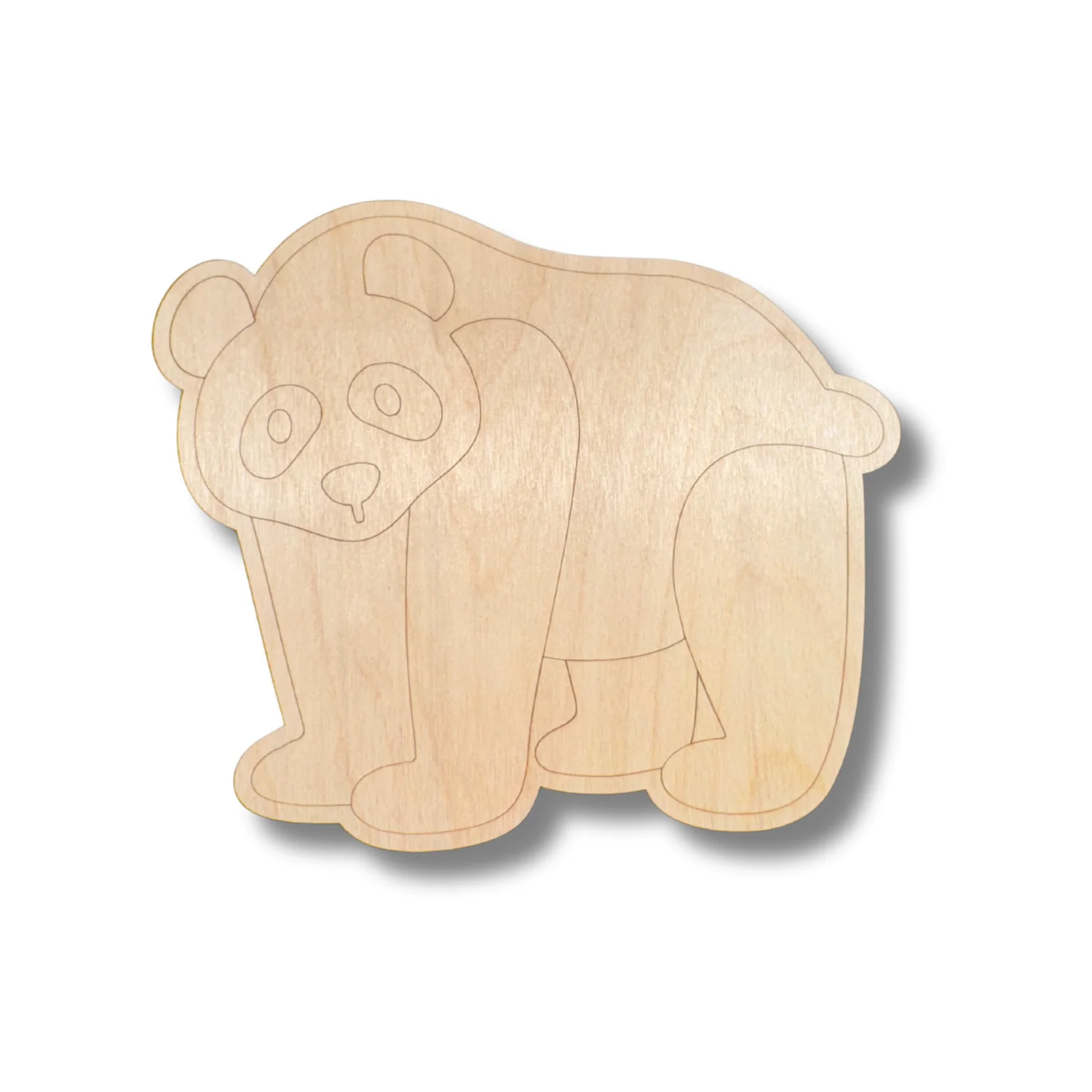 Unfinished Wood Etched Panda Shape | Paint By Line Crafts | up to 30" DIY - Image 2